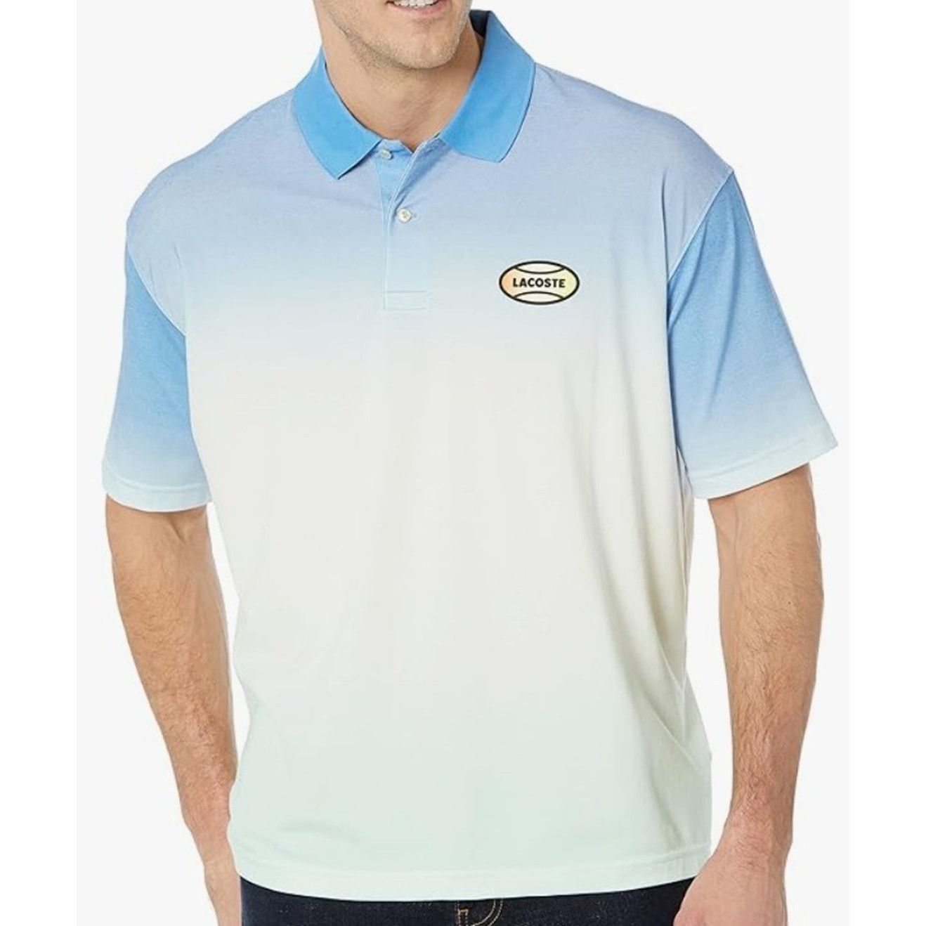 Lacoste Lacoste Men's Live Loose Fit Gradated Print Cotton Polo XL Size US XL / EU 56 / 4 - 1 Thumbnail