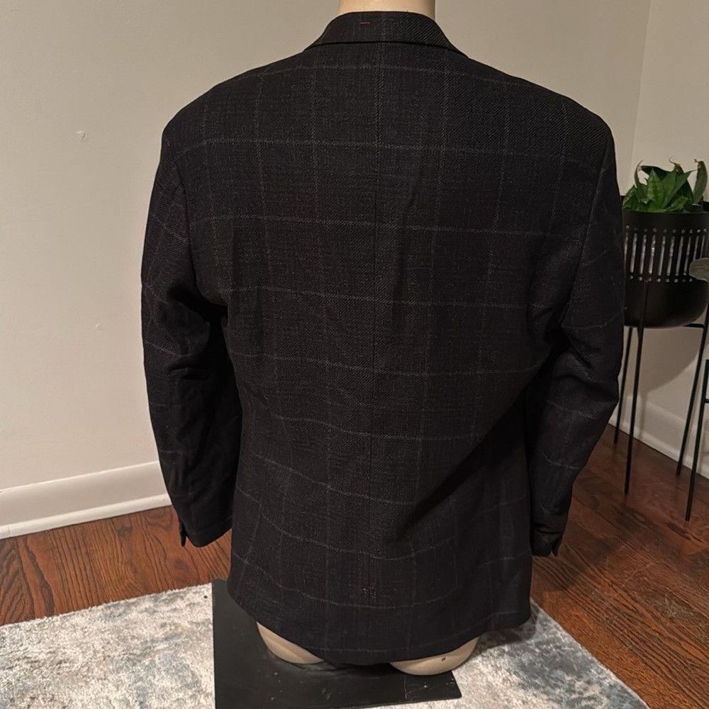 Lubiam Lubiam Men’s Suit Jacket Plaid Cashmere Stuart Chicago Made Size 42R - 3 Thumbnail
