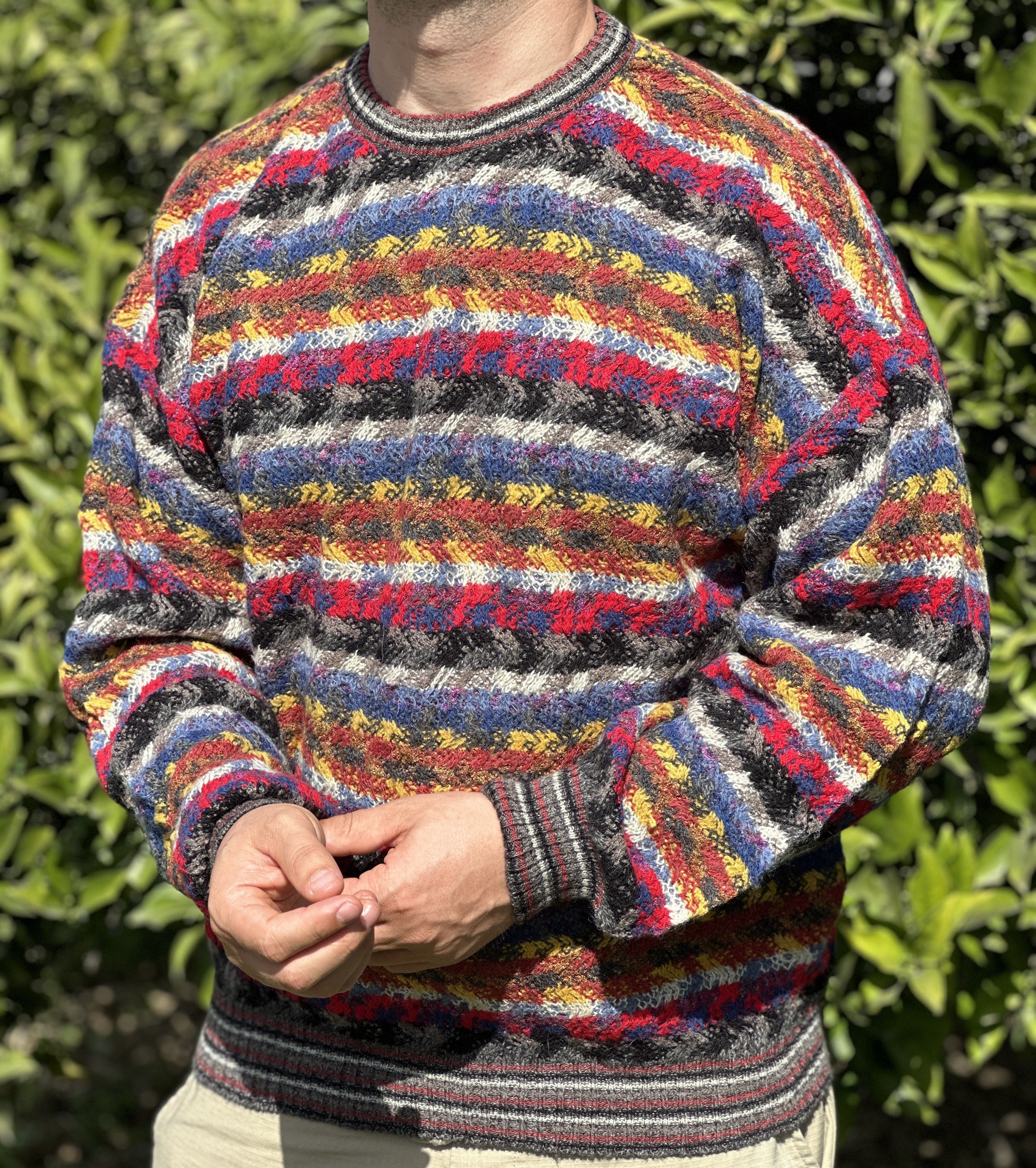Missoni 1985 Missoni Sport Zig Zag Rainbow Knit Pullover Size L Size US L / EU 52-54 / 3 - 2 Thumbnail