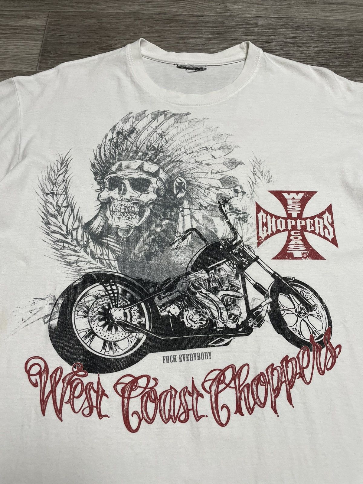 West Coast Choppers Vintage West Coast Choppers Fuck Everybody T-Shirt Size US XL / EU 56 / 4 - 5 Thumbnail