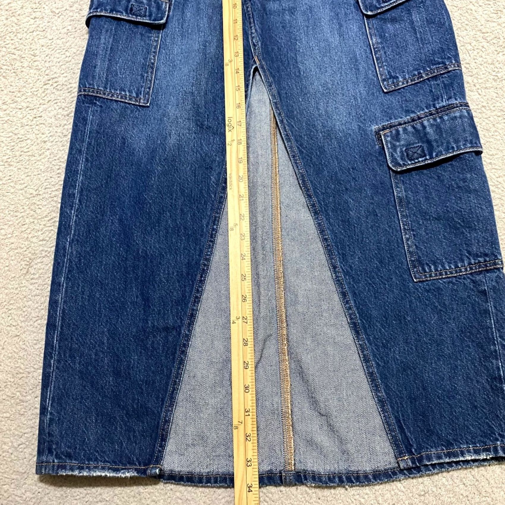 American Eagle Outfitters American Eagle Outfitters Skirt Blue Denim Cargo Pockets Low Rise Maxi Women 6 XS? Size 28" / US 6 / IT 42 - 5 Thumbnail