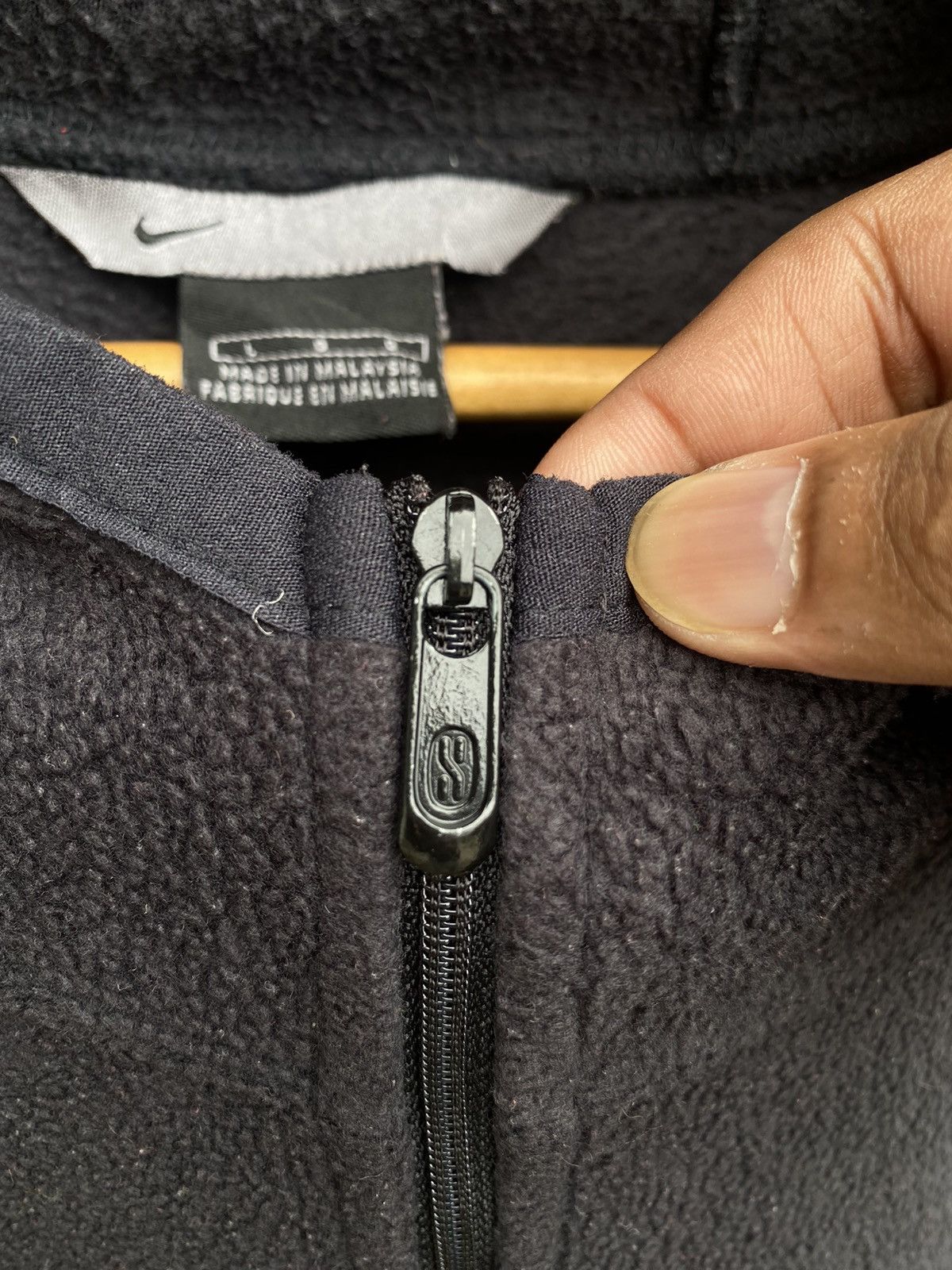 Nike ❗️Oversizes ❗️ Vintage 90s Nike Half Zip Black Fleece Hoodie Size US XXL / EU 58 / 5 - 10 Thumbnail