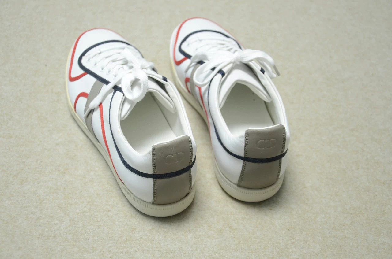 Dior Dior B01 German Trainer Leather Sneaker 40.5 Red/Blue Stripe Size US 7.5 / EU 40-41 - 4 Thumbnail