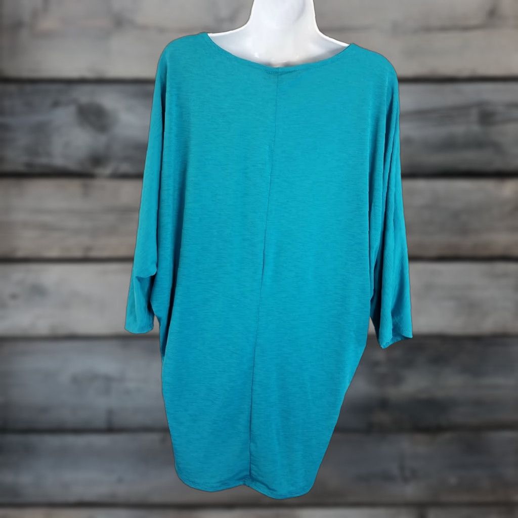 Altea L&B Womens Blouse Dolman Sleeve Top Medium Teal/Blue Pullover Solid Pattern Size M / US 6-8 / IT 42-44 - 1 Thumbnail
