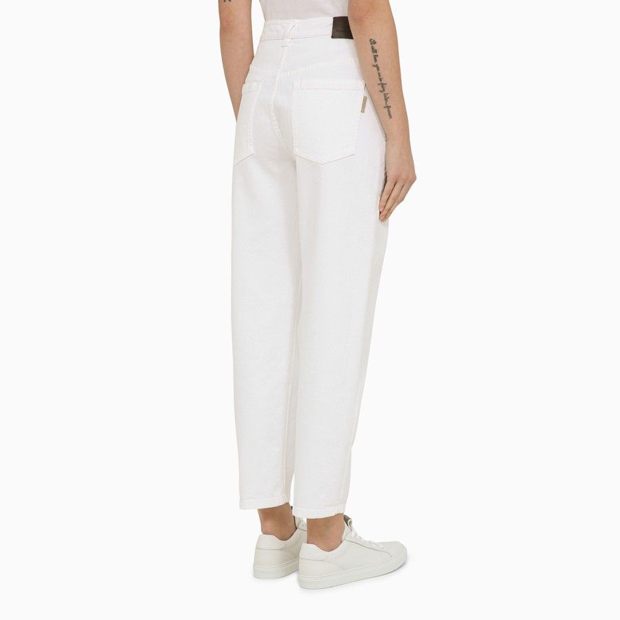 Brunello Cucinelli o1d2blof0824 Regular Cotton Trouser in White Size 30" / US 8 / IT 44 - 4 Thumbnail