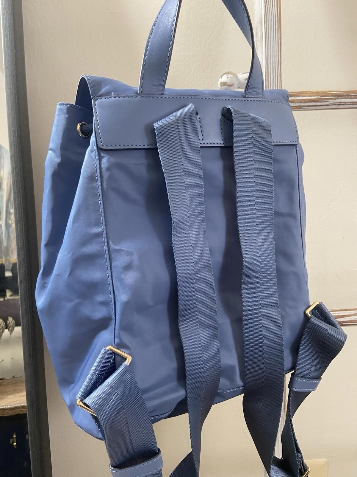 Other Tory Burch Virginia Nylon Leather Drawstring Flap Backpack Size ONE SIZE - 4 Thumbnail
