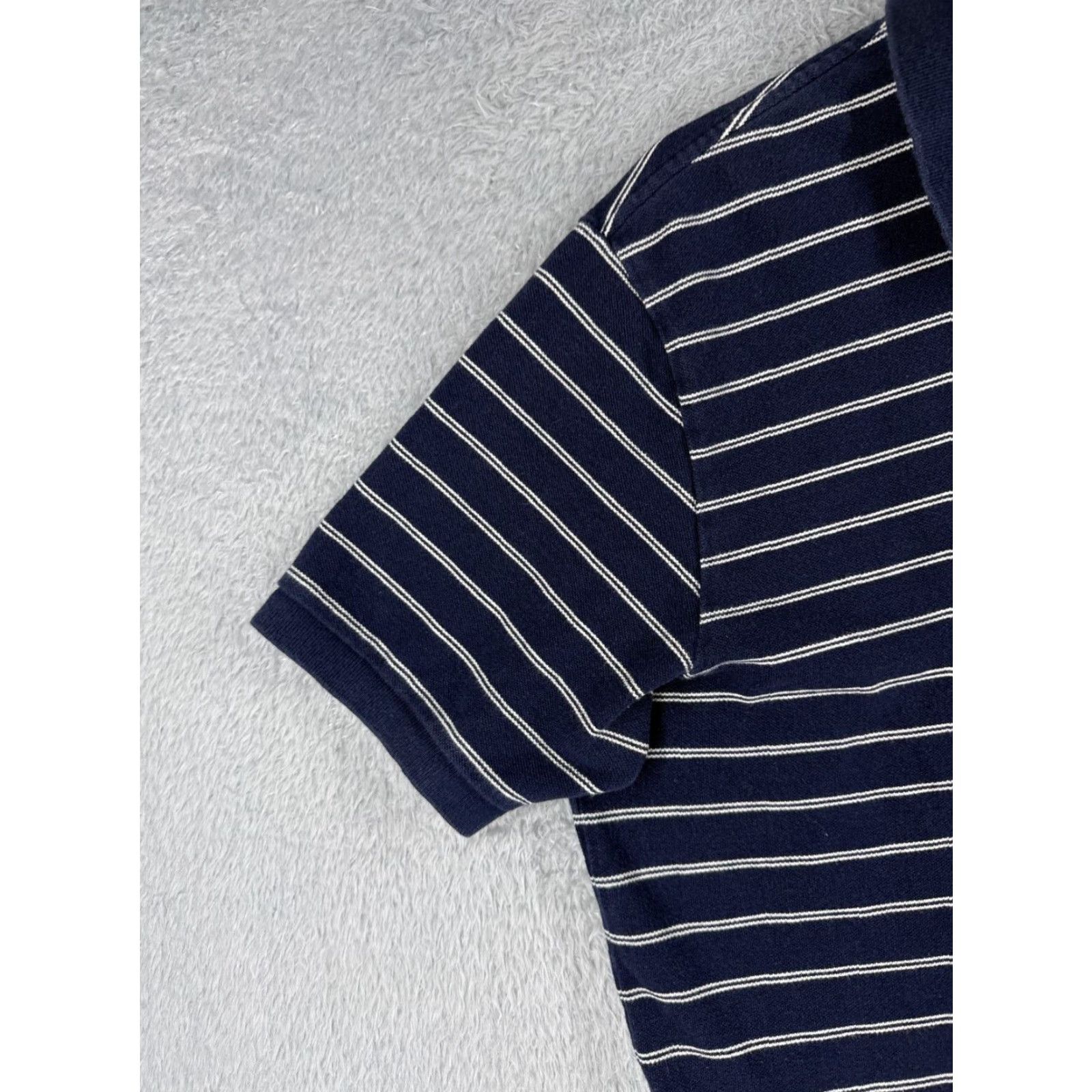 Ralph Lauren VINTAGE Polo Ralph Lauren Shirt Mens Extra Large Blue Stripe 100% Cotton Knit Polo Shirt XL Blue Ralph Lauren Mens 70s Vintage Size US XL / EU 56 / 4 - 3 Thumbnail