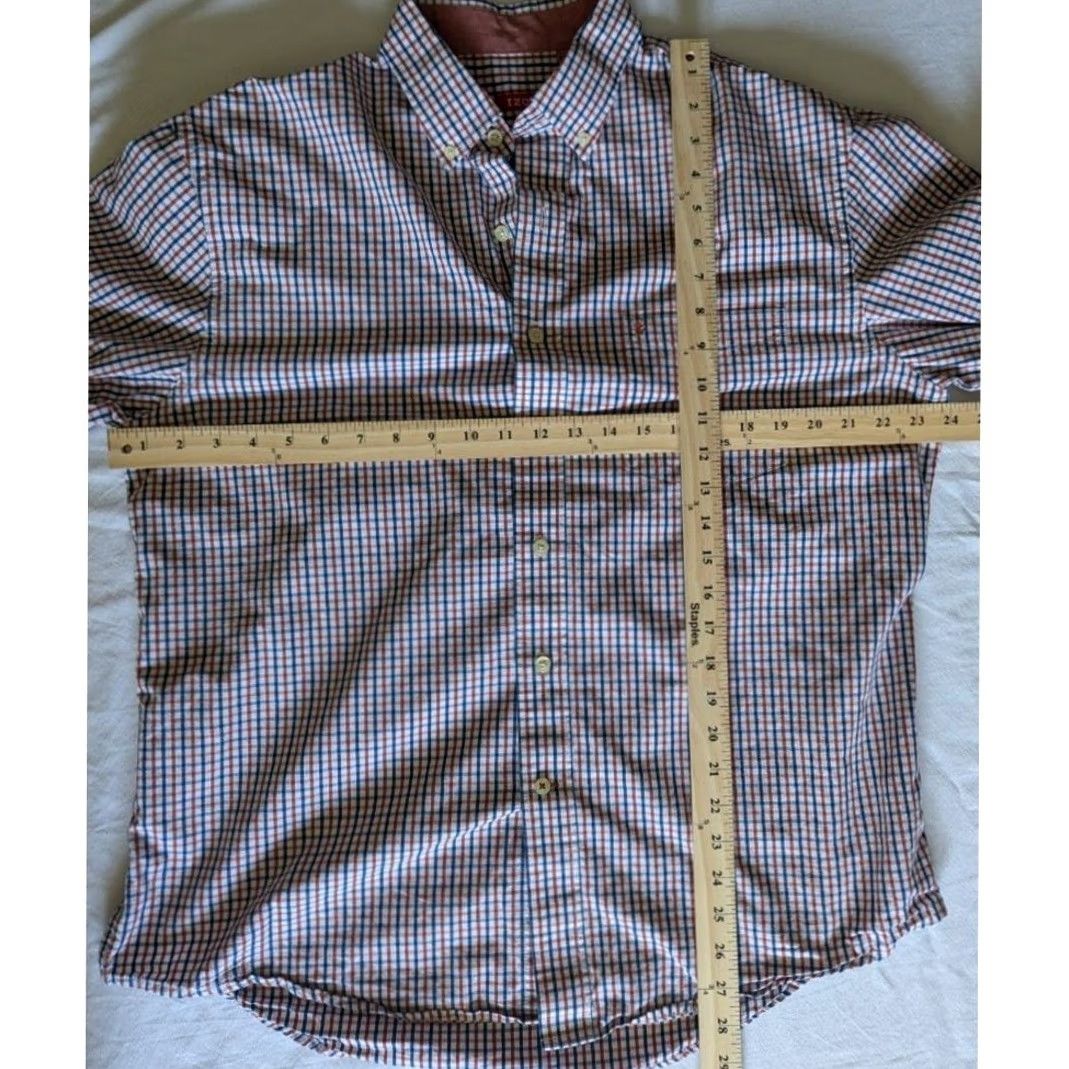 Izod IZOD Blue Orange Tattersall Check Cotton Long Sleeve Button Down Shirt Mens L Size US L / EU 52-54 / 3 - 6 Thumbnail