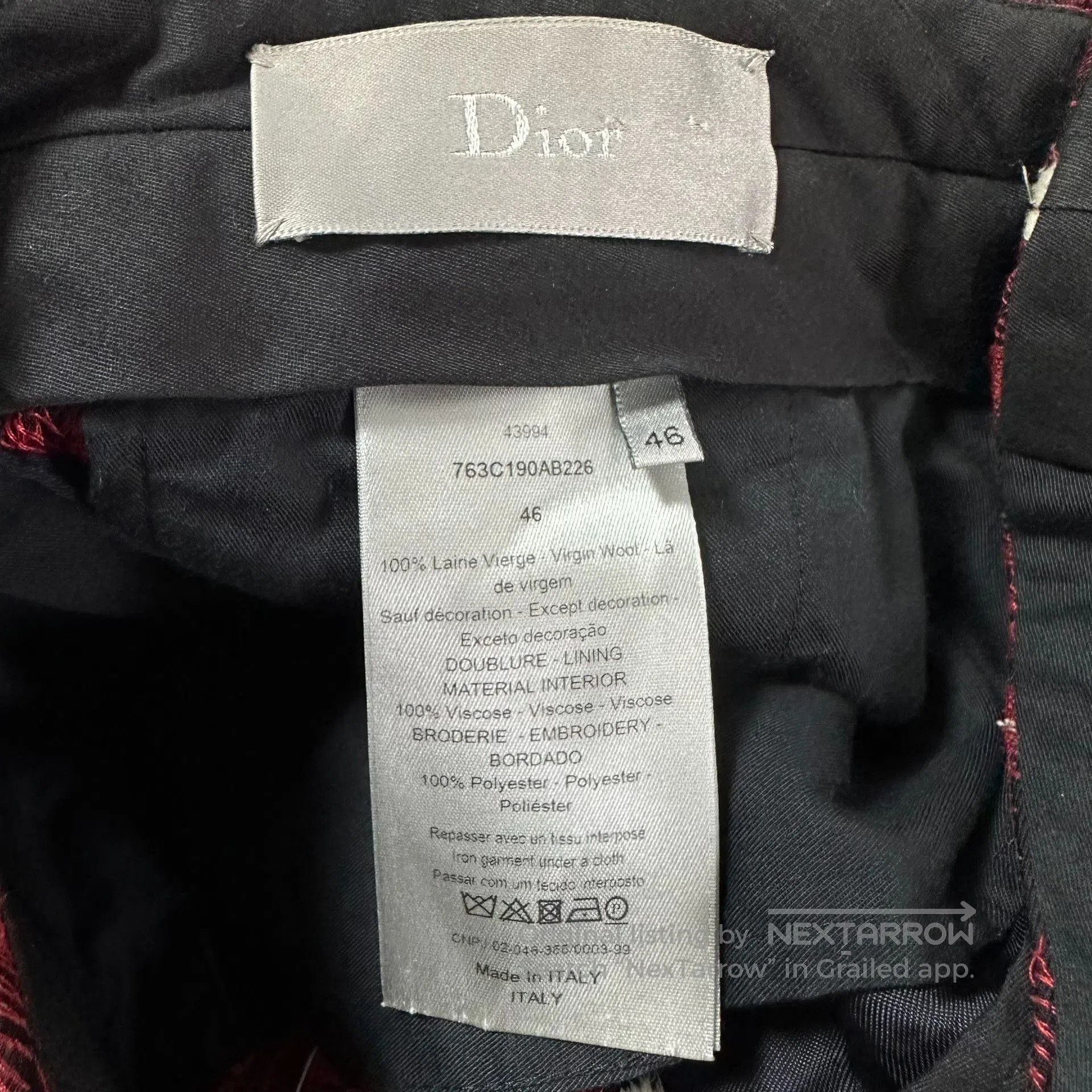 Dior Dior Homme 17FW Red Lily of the Valley Trousers. Size US 30 / EU 46 - 6 Thumbnail