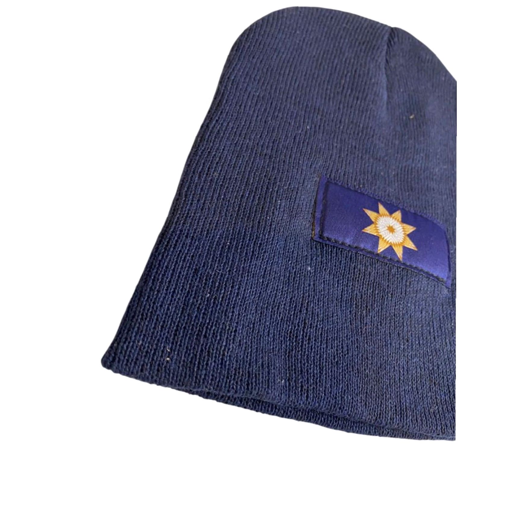 Vintage Navy Blue Knit Beanie Hat Star Logo Adult Men One Size Beanie Polyester Stock Image Size ONE SIZE - 3 Thumbnail