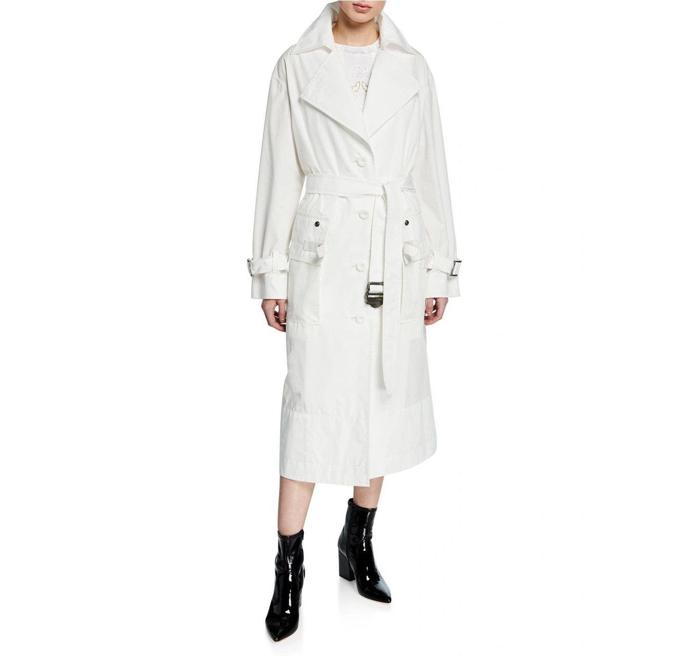 Coach White Trench coat Size L / US 10 / IT 46 - 2 Thumbnail