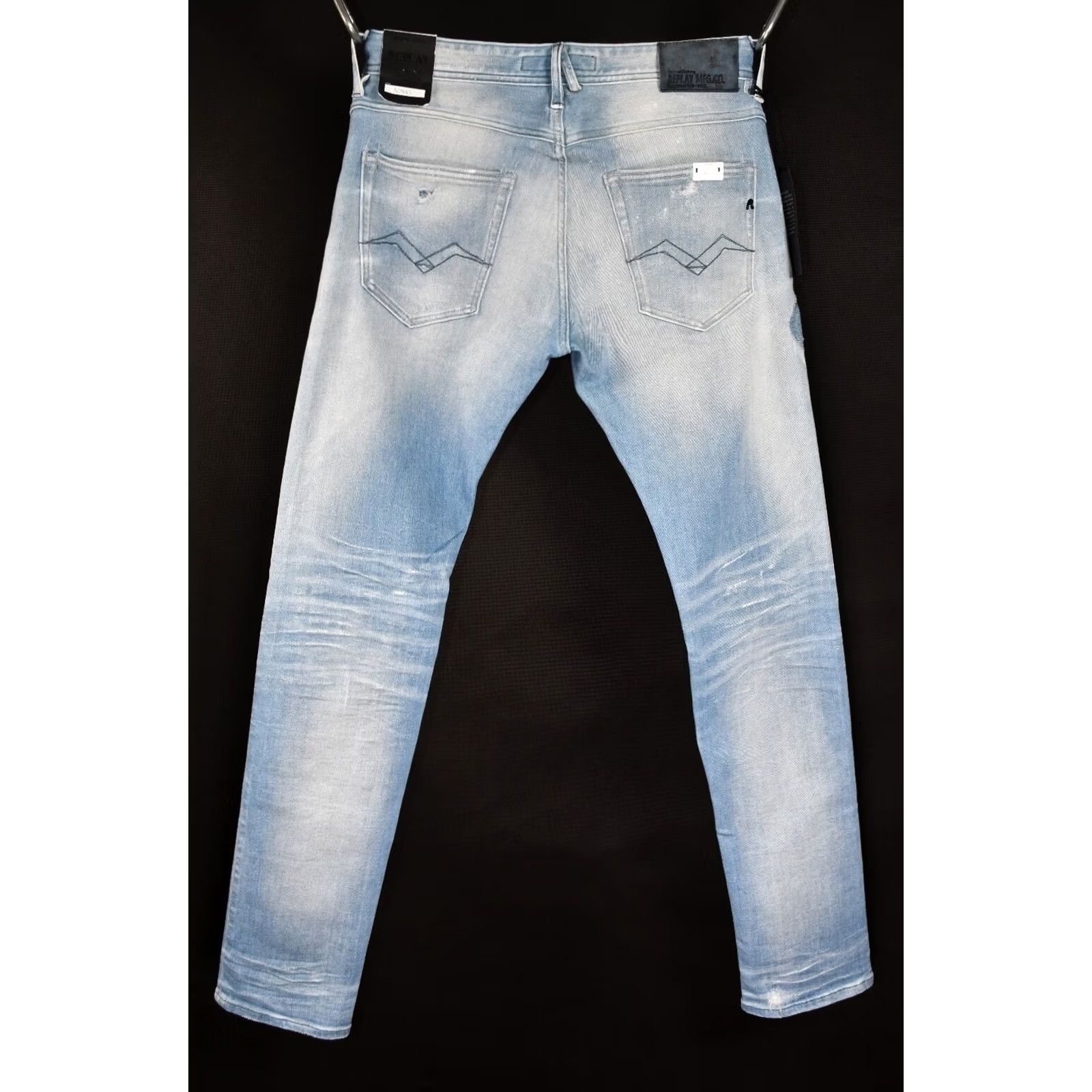 Replay Replay Ronas Greencast Power Stretch Denim Distressed Men's Jeans W28 L34 Slim Skinny Size US 28 / EU 44 - 3 Thumbnail