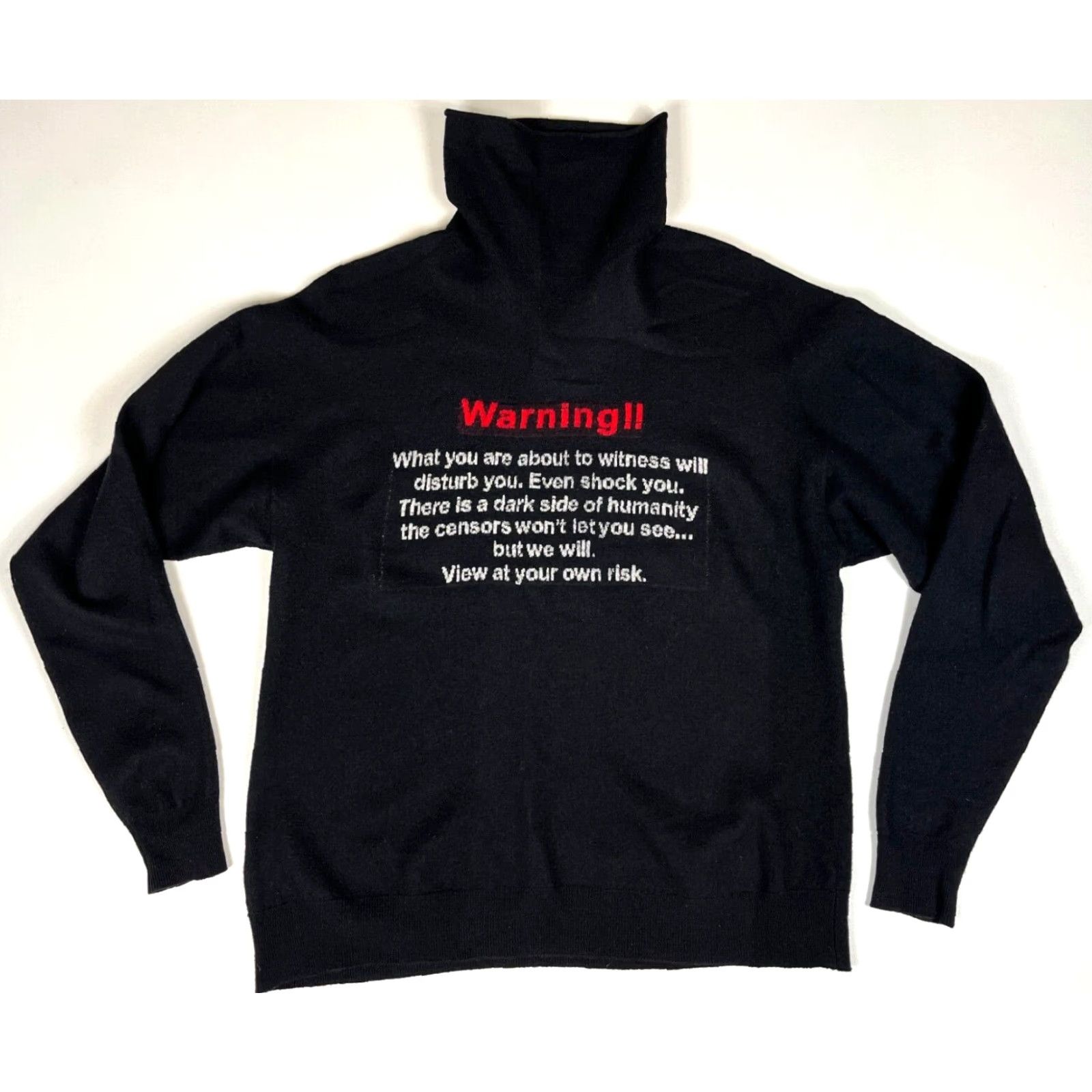 Vetements VETEMENTS Unisex Adult Turtle-Neck Sweater M Merino Wool Black Pullover Knit 100% Merino Wool Designer Streetwear, Oversized, Italy, 1990s? Size US M / EU 48-50 / 2 - 6 Thumbnail