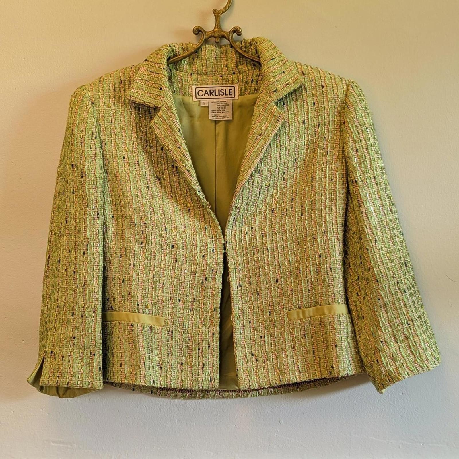 Other Vintage Carlisle Collection Tweed Blazer Size XS / US 0-2 / IT 36-38 - 1 Thumbnail