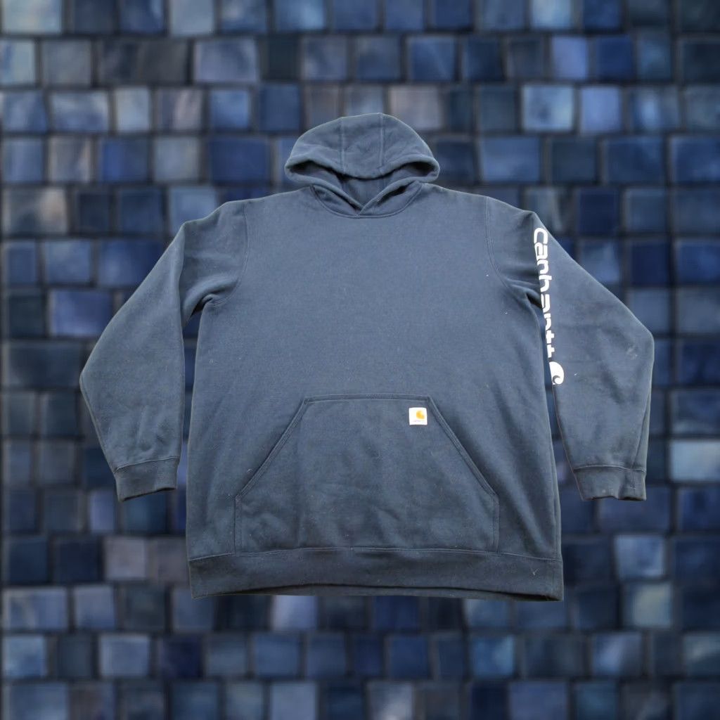 Carhartt Carhartt Sweatshirt K288-472 Navy Logo Sleeve Graphic Midweight XLT Boys? Size US XL / EU 56 / 4 - 1 Thumbnail
