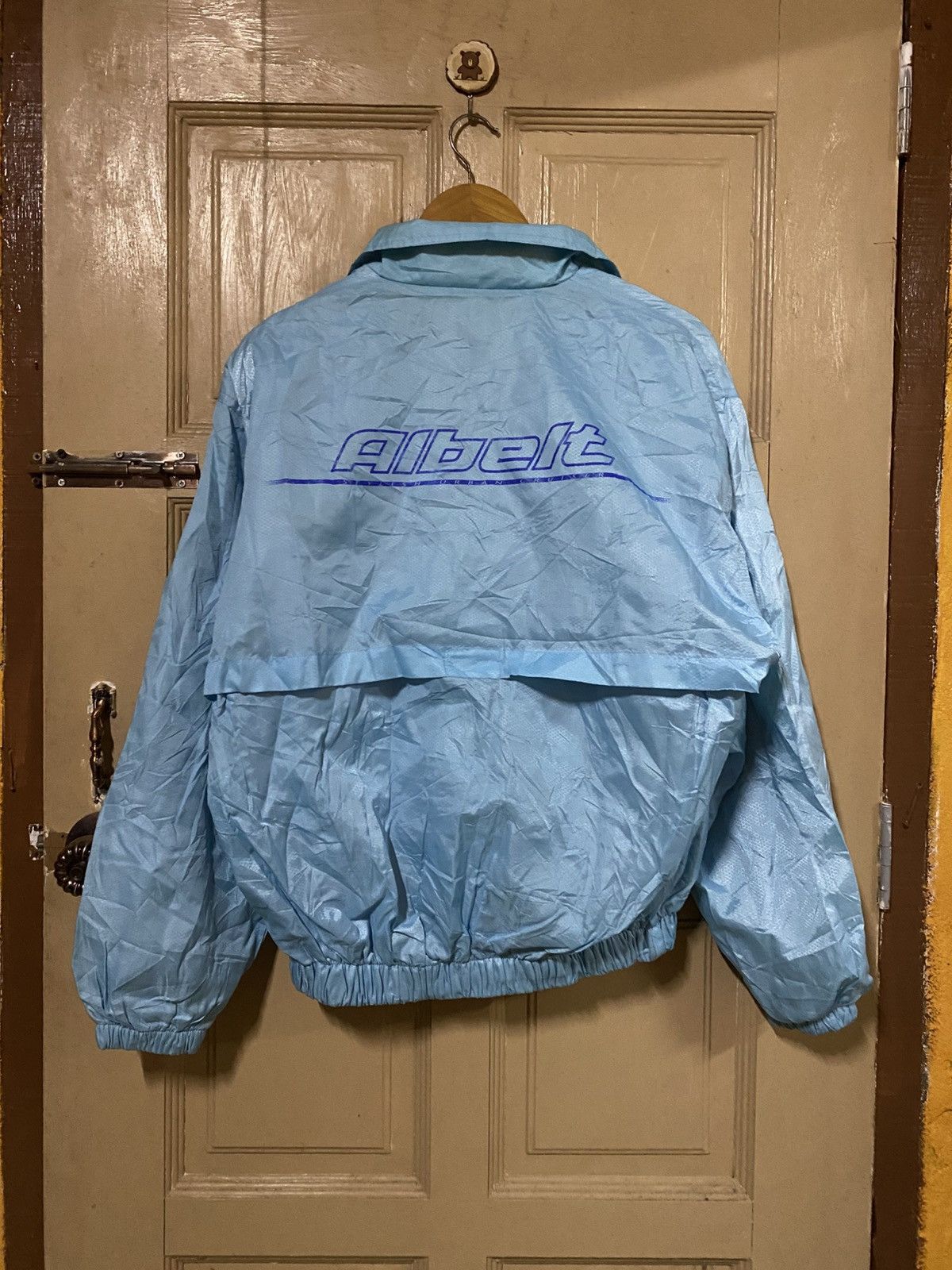 Vintage Vintage 90s Bridgestone Albelt Light Blue Nylon Windbreaker Size US M / EU 48-50 / 2 - 9 Thumbnail