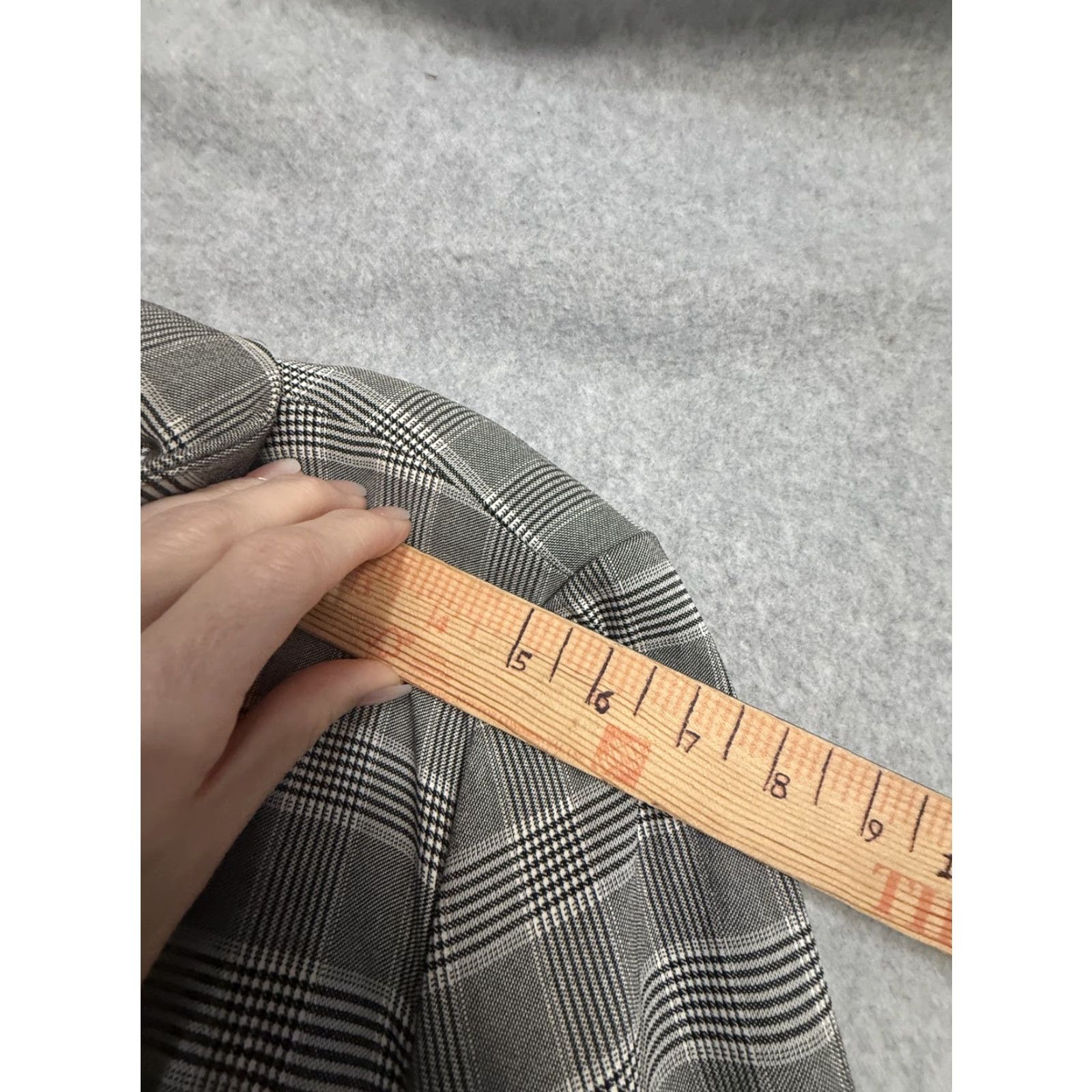 Vintage Lane Bryant Blazer Womens 16 Gray Plaid Stretch Lined Notch Lapel Plus Size XXL / US 16-18 / IT 52-54 - 5 Thumbnail
