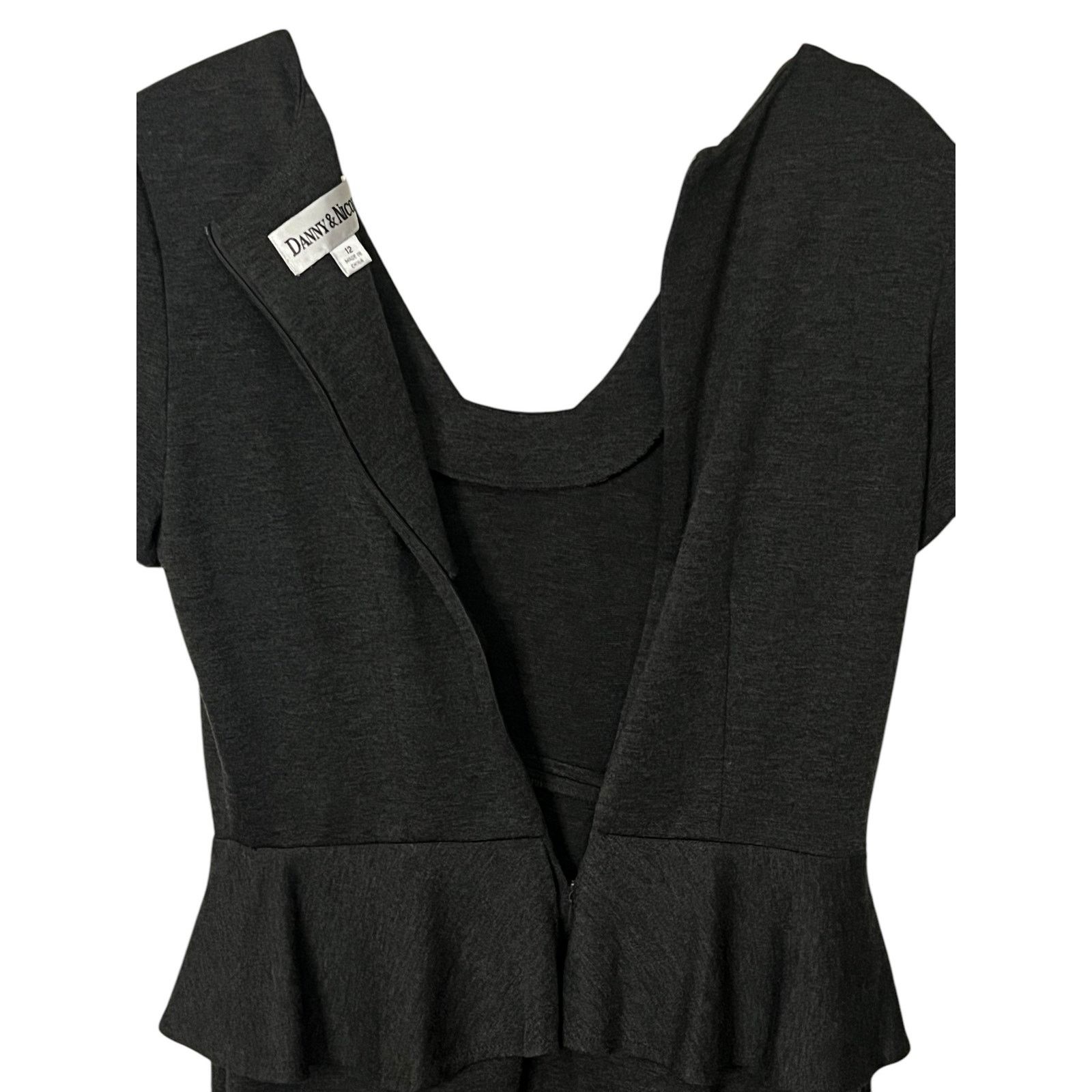Other Danny & Nicole Charcoal Gray Peplum Dress - Size 12 Size XL / US 12-14 / IT 48-50 - 8 Thumbnail