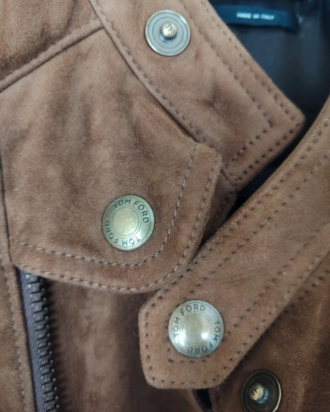 Tom Ford CALFSKIN SUEDE LEATHER BIKER JACKET Size US M / EU 48-50 / 2 - 3 Thumbnail