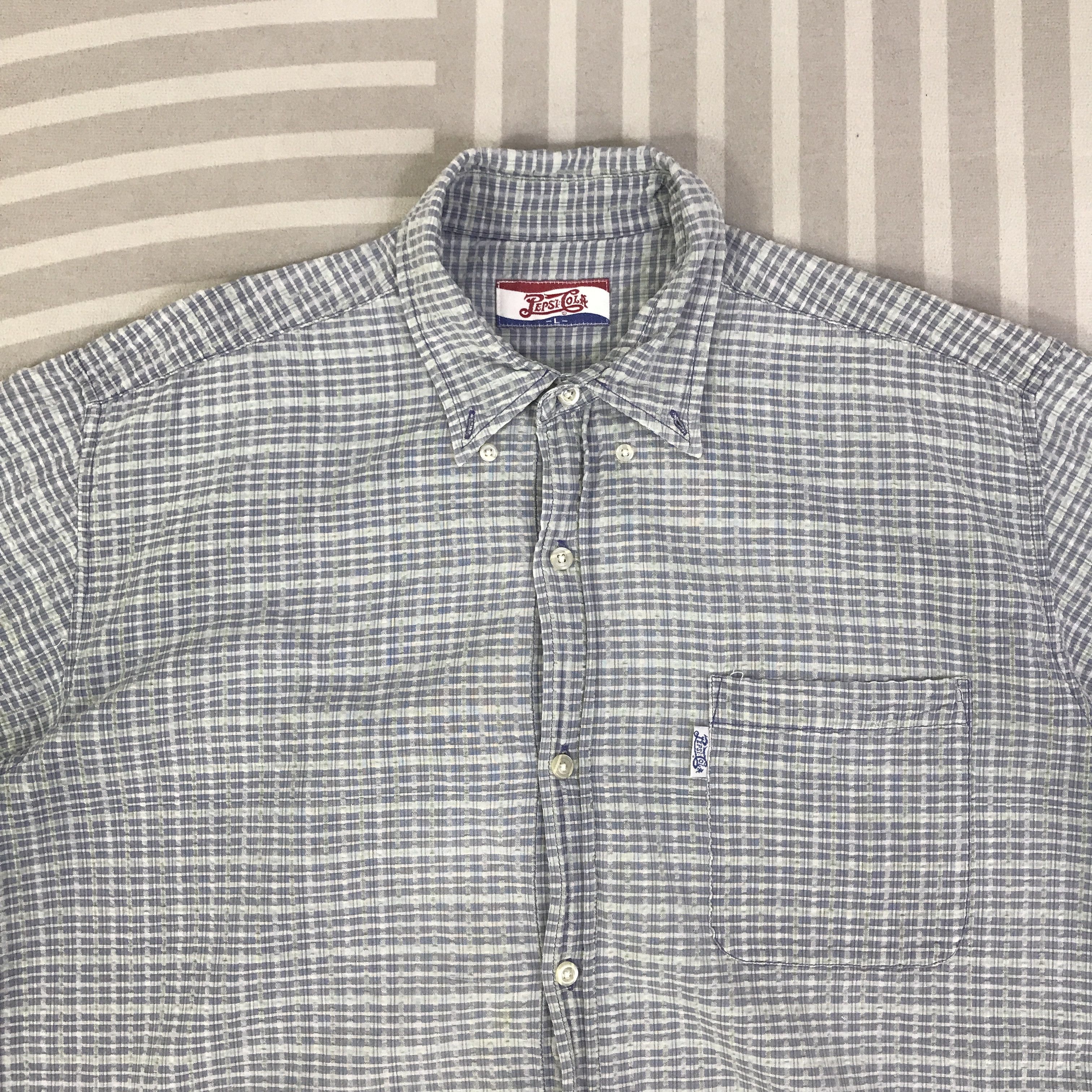 Japanese Brand Vintage Pepsi Cola Worker Button Up Shirts K117B14 Size US L / EU 52-54 / 3 - 2 Thumbnail