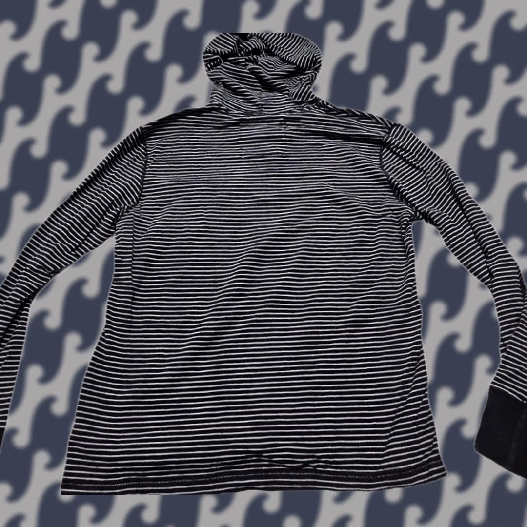 American Eagle Outfitters VINTAGE American Eagle Hoodie Striped Henley Lightweight Black White Mens L Size US L / EU 52-54 / 3 - 1 Thumbnail