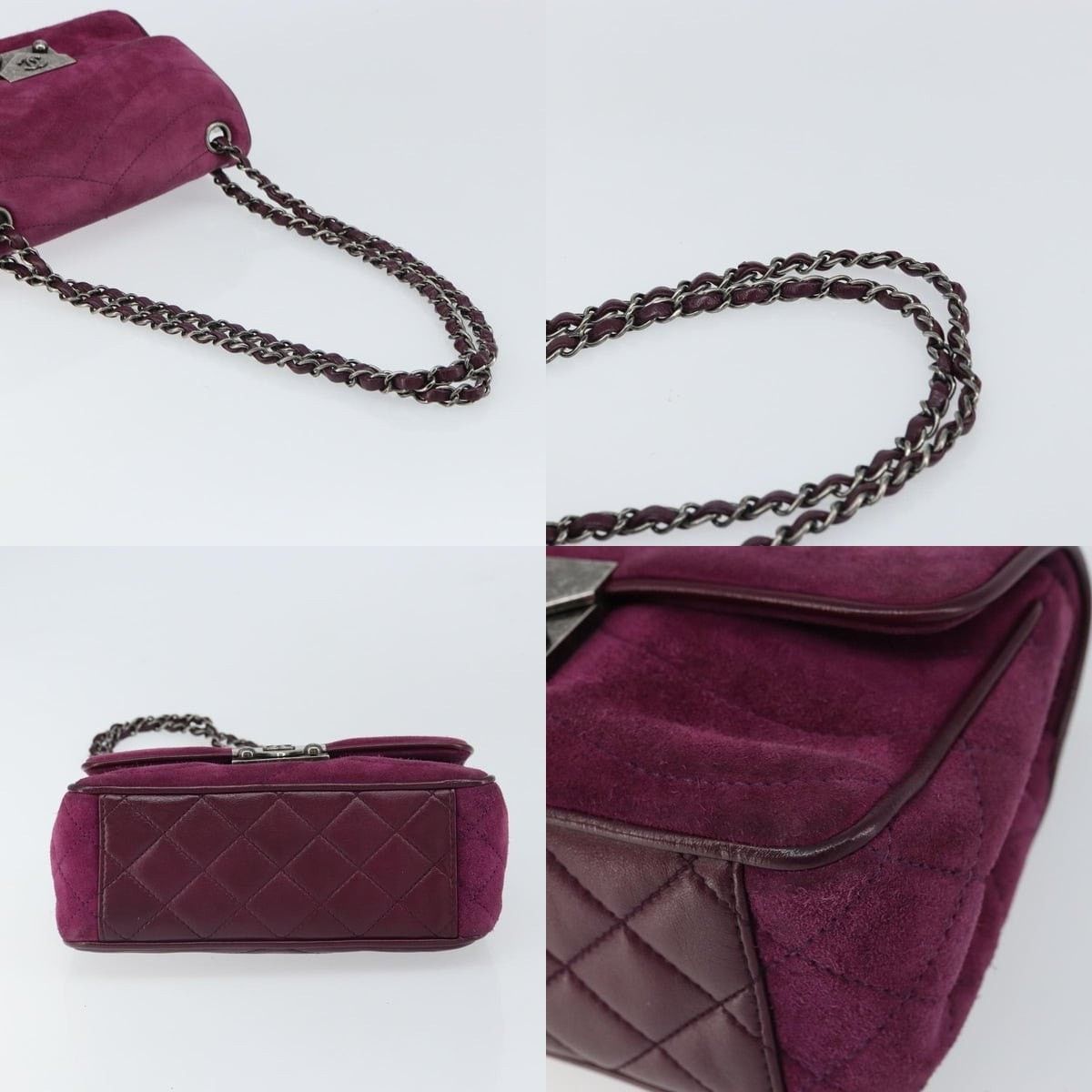 Chanel Chanel Chain Shoulder Bag Suede Purple CC Size ONE SIZE - 4 Thumbnail