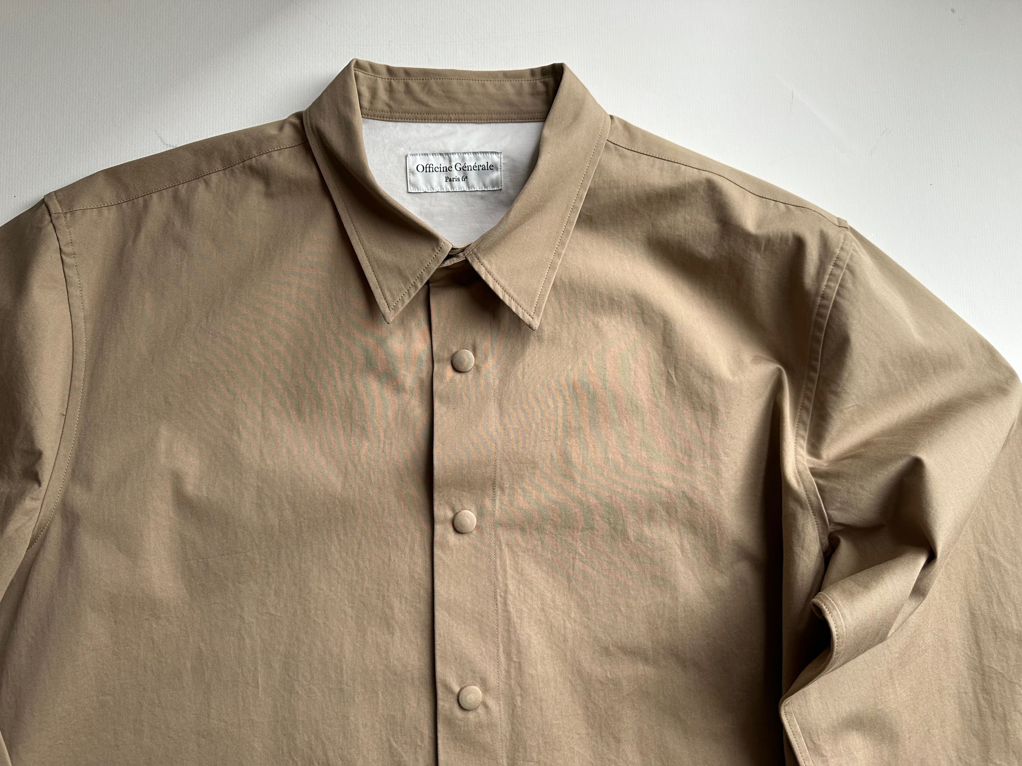 Officine Generale Officine Générale Stan Overshirt - Beige - XXL Size US XXL / EU 58 / 5 - 4 Thumbnail