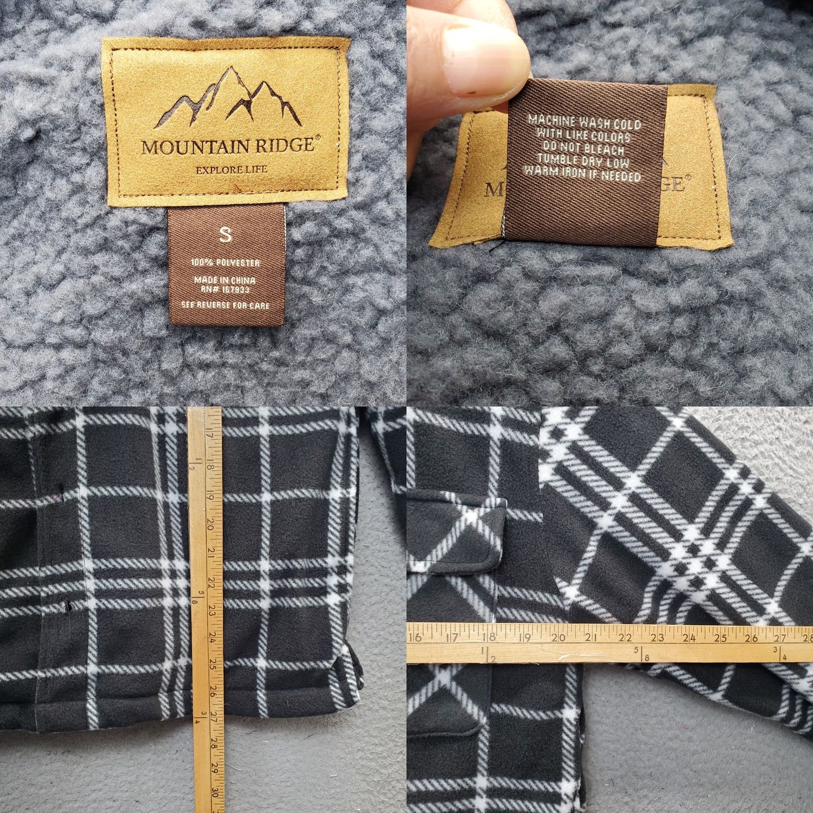 Vintage Mountain Ridge Hooded Shacket Men S Multi Plaid Sherpa Line Button Up Inside Zip Jacket Size US S / EU 44-46 / 1 - 8 Thumbnail