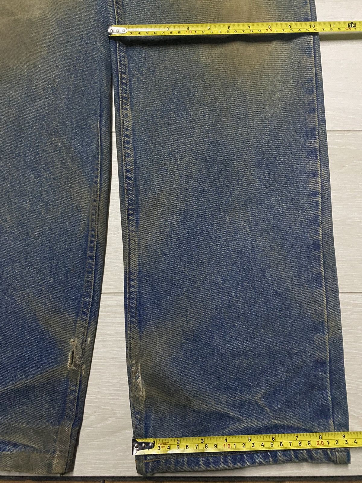 Evisu Relation Mud Wash Vintage Distressed Baggy Wide Leg Jeans Size US 33 - 15 Thumbnail