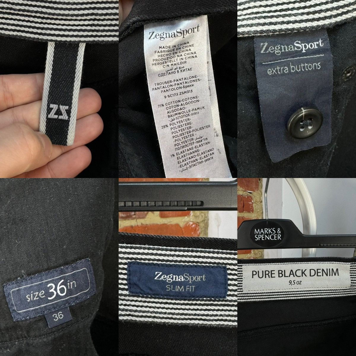 Ermenegildo Zegna × Z Zegna Zegna Sport Pure Black Denim 9,5 OZ Jeans Slim Fit Size US 36 / EU 52 - 23 Thumbnail