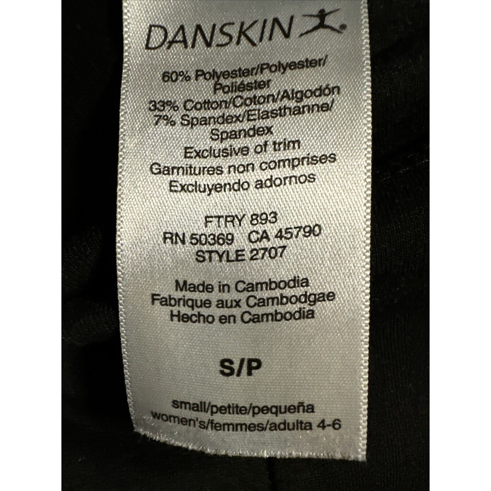 Other Women Small DANSKIN BLACK Yoga Leggings S/P (4-6) Semi Fitte Size 27" / US 4 / IT 40 - 3 Thumbnail