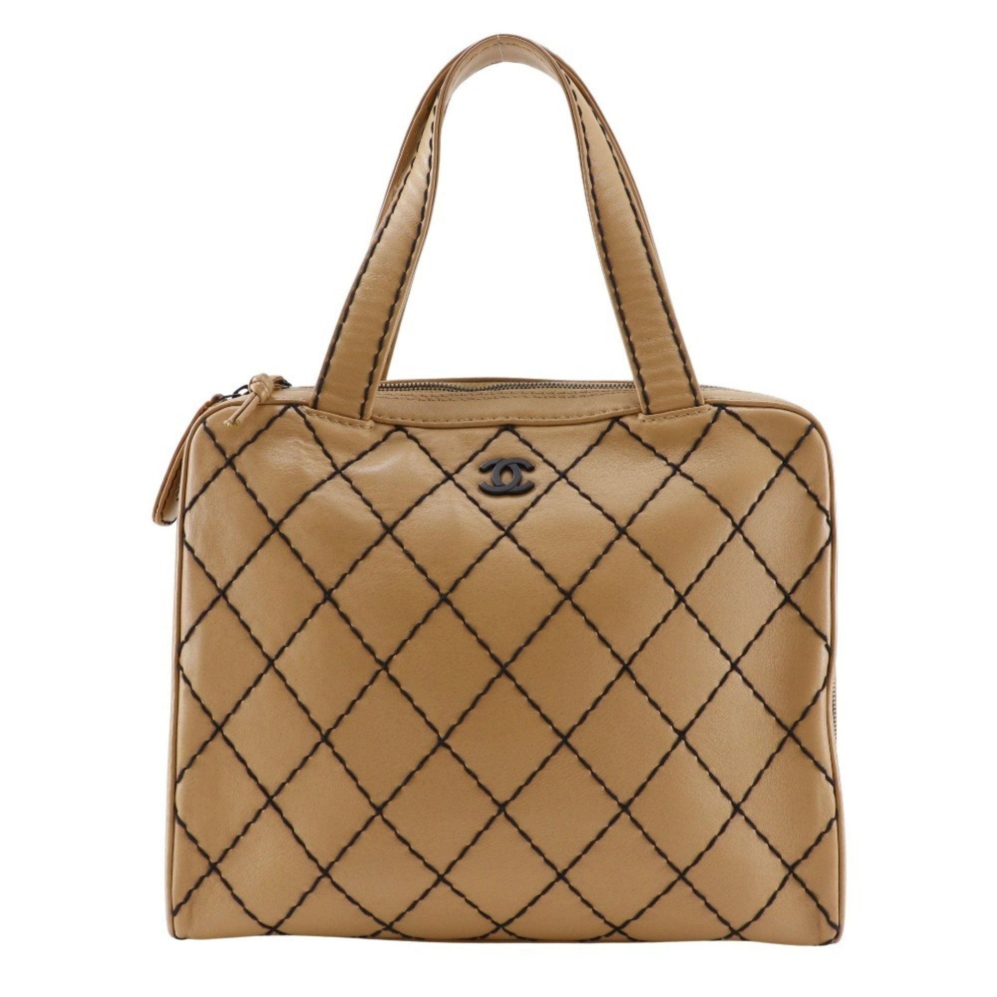 Chanel CHANEL Wild Stitch Tote Bag A14693, Beige Calfskin, A5 Size, Double, Women's Size ONE SIZE - 1 Thumbnail