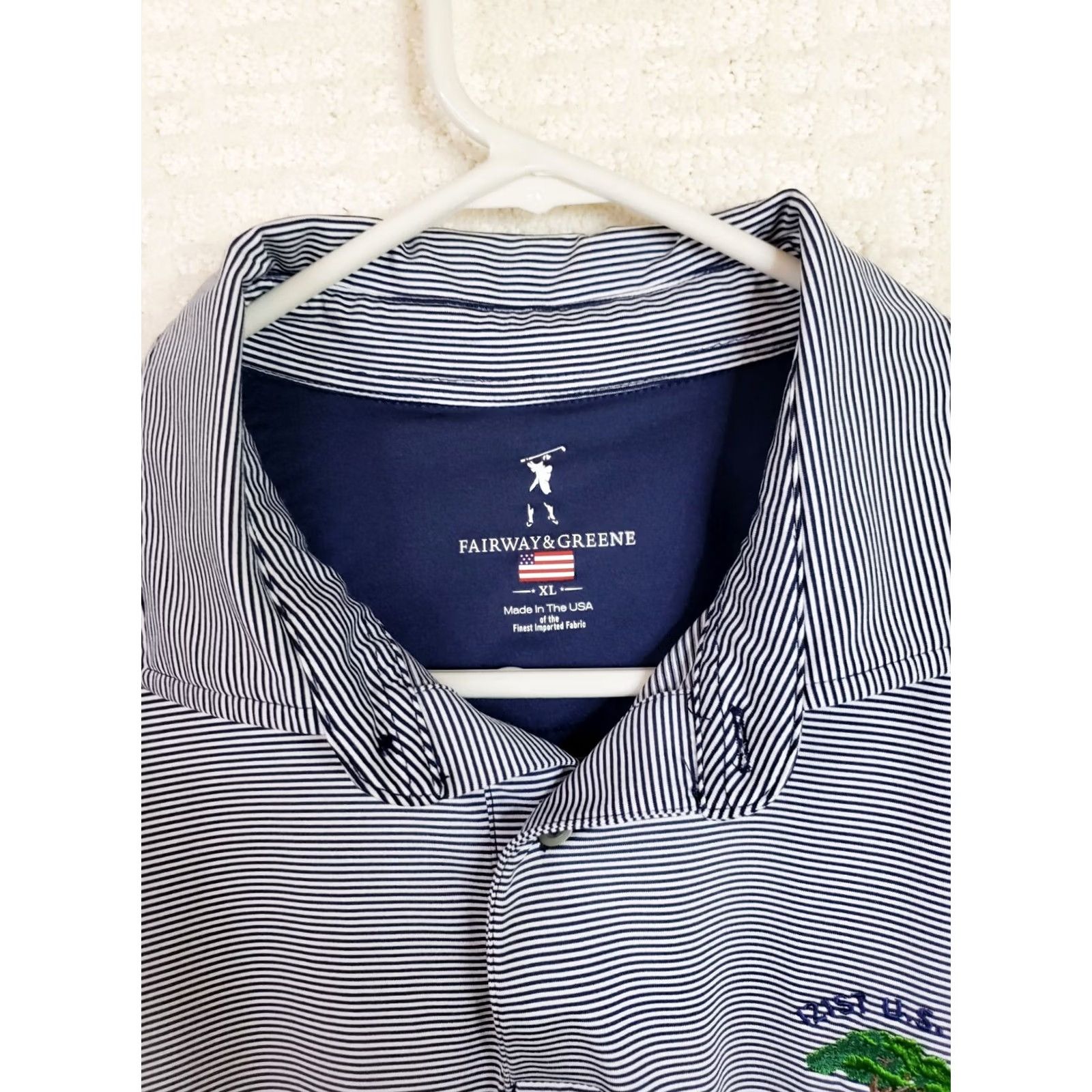 Vintage VINTAGE? No — Fairway & Greene Shirt Polo XL Blue Striped 121st US Open Golf Torrey Pines Mens XL Blue Striped Polo Shirt Size US XL / EU 56 / 4 - 4 Thumbnail