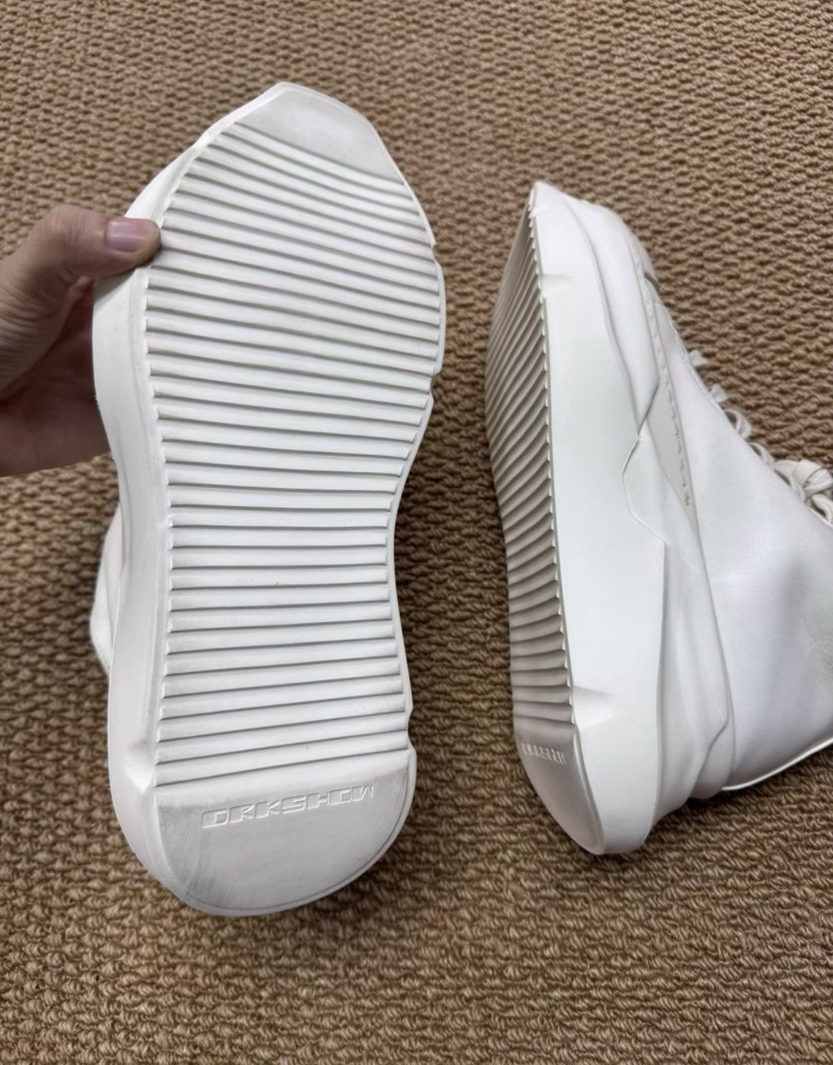 Rick Owens Rick Owens DRKSHDW Tank Sole Milk White Leather Sneakers K37 Size US 7 / EU 40 - 5 Thumbnail