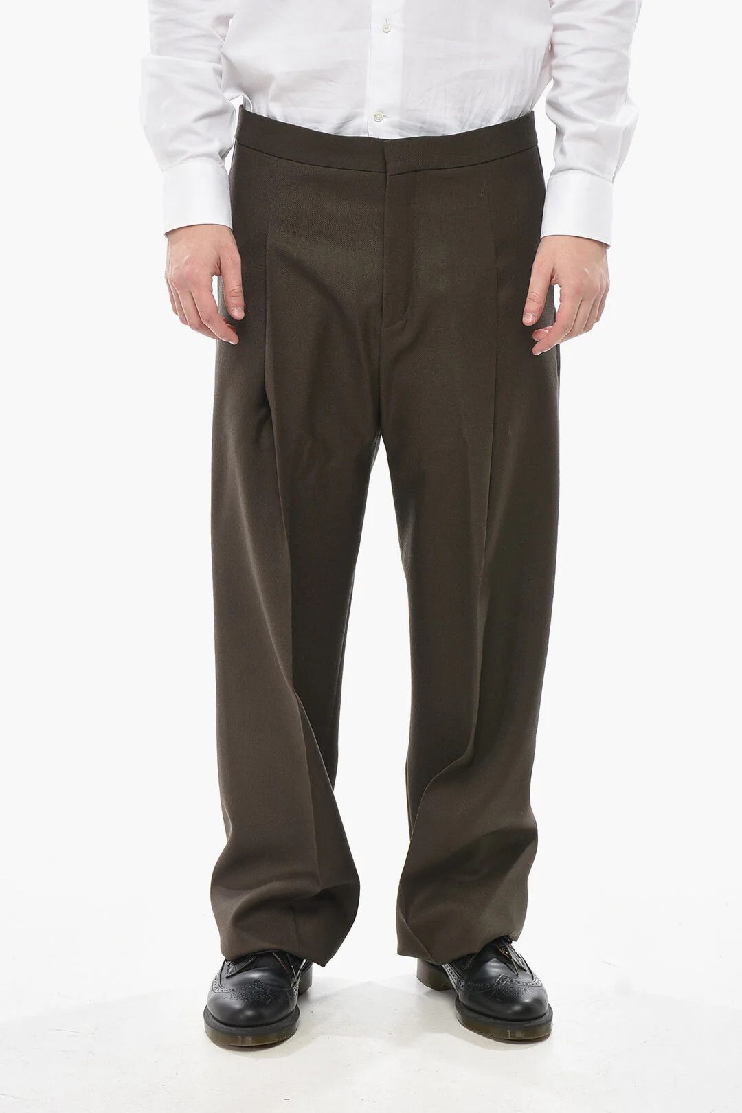 Givenchy og1mm0326 Straight-Fit Wool-Twill Pant in Military Green Size US 34 / EU 50 - 1 Thumbnail