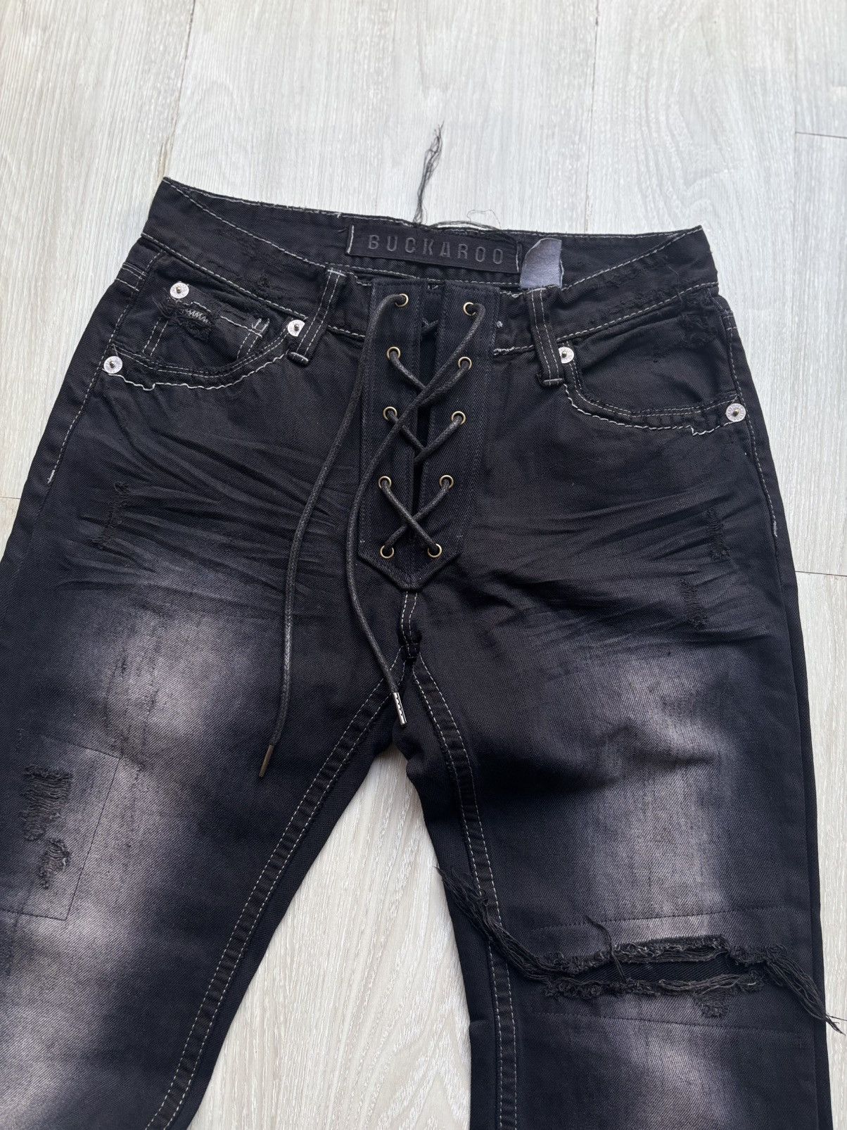 Japanese Brand Buckaroo lace-up baggy jeans Size US 30 / EU 46 - 2 Thumbnail