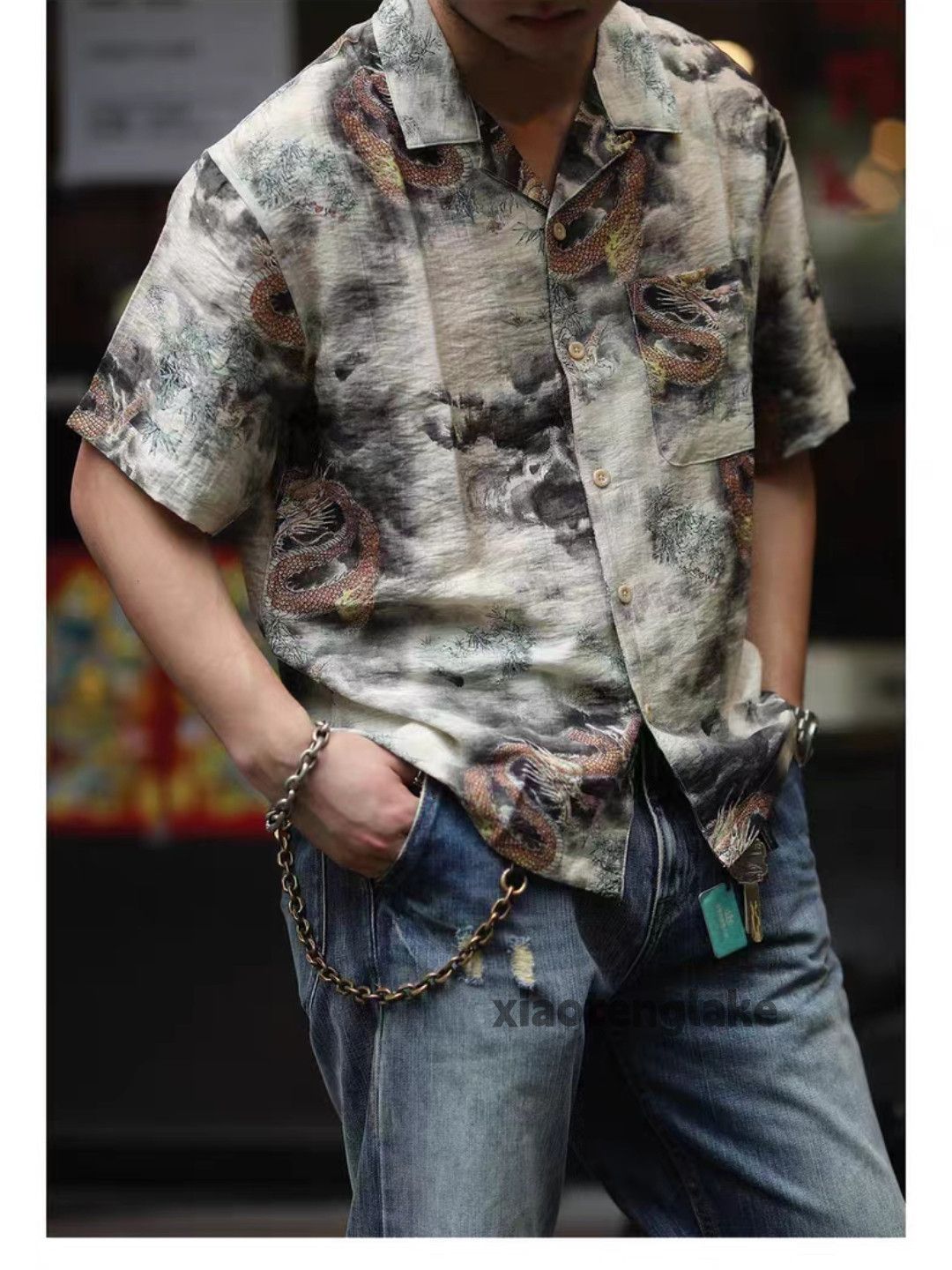 Designer Unisex utility punk yuppie loose Hawaiian aloha shirt Size US XXL / EU 58 / 5 - 1 Thumbnail
