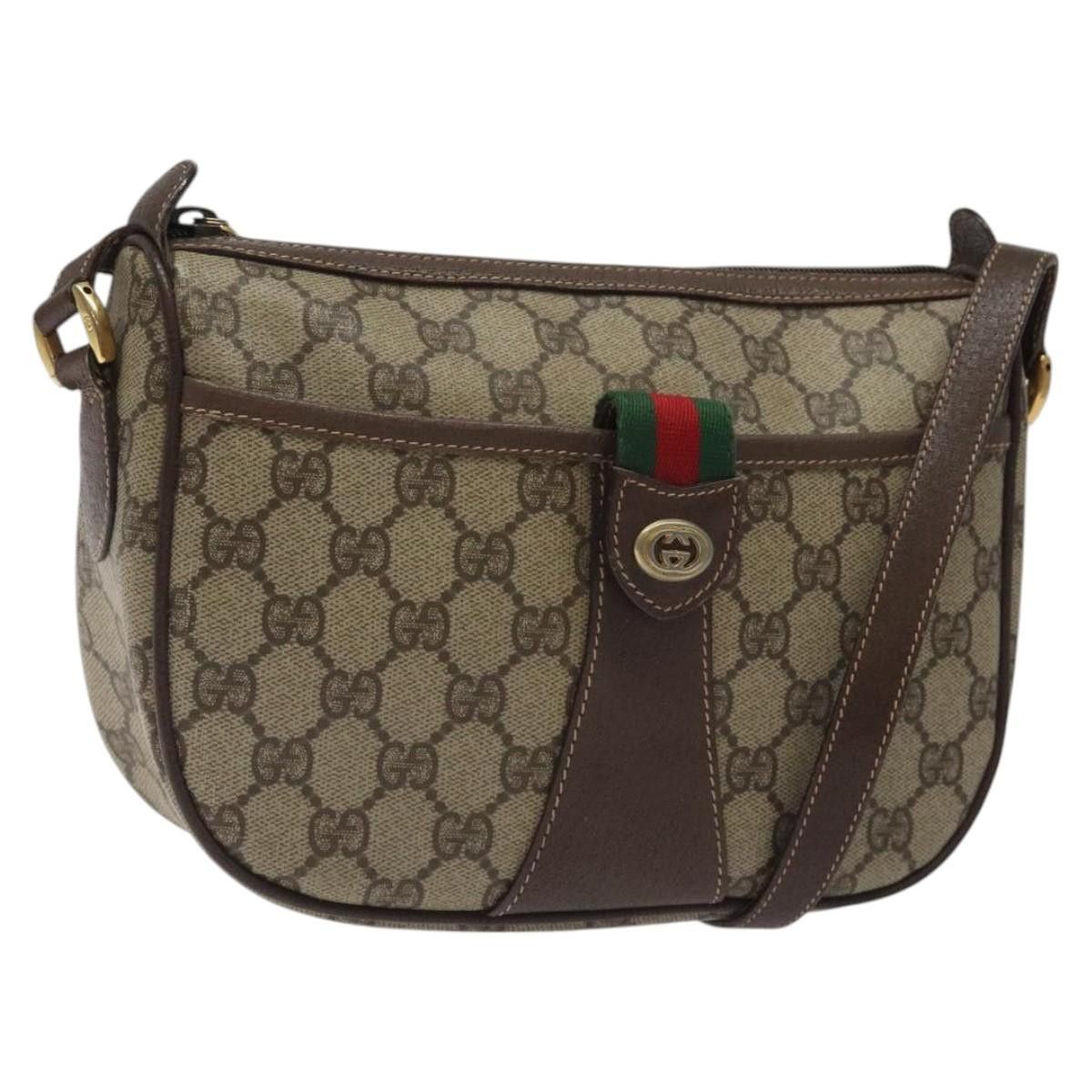 Gucci GUCCI GG Supreme Web Sherry Line Bag Pvc Beige Gold 89 02 Size ONE SIZE - 1 Thumbnail