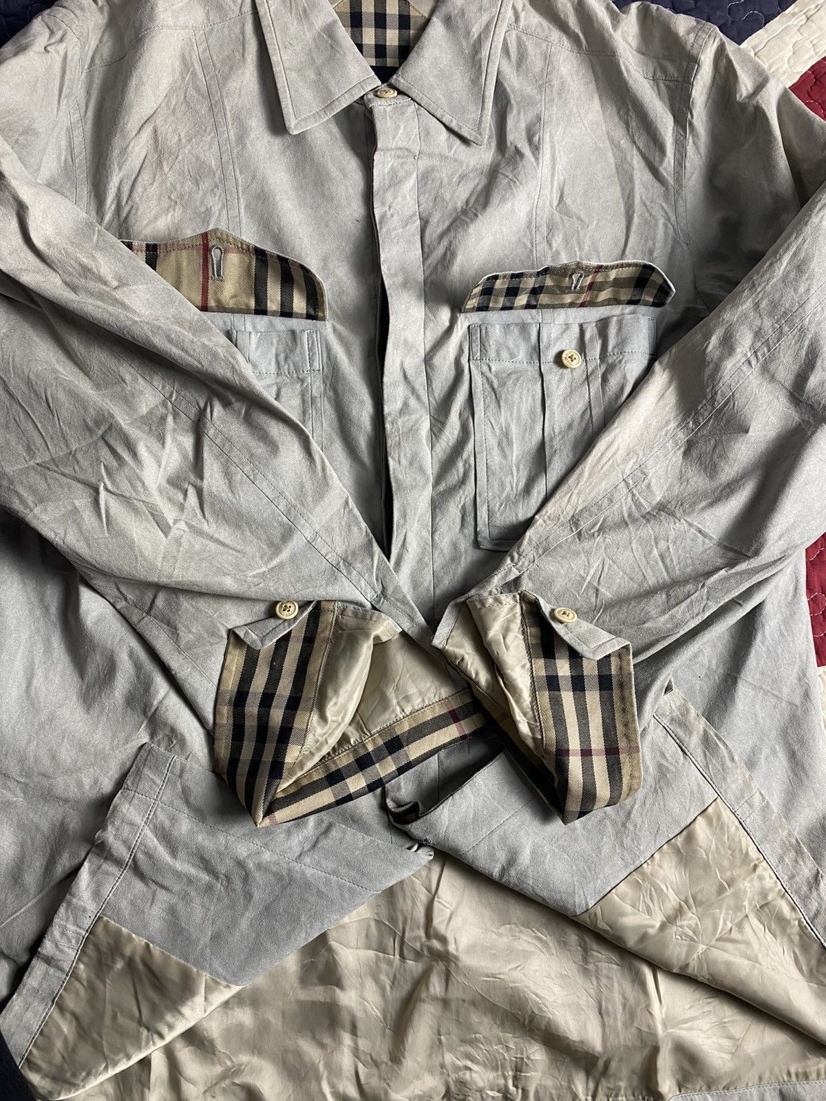 Burberry × Polo Ralph Lauren Burberry Jacket Europe Nova Check Beige Artificial Leather Size 42S - 3 Thumbnail