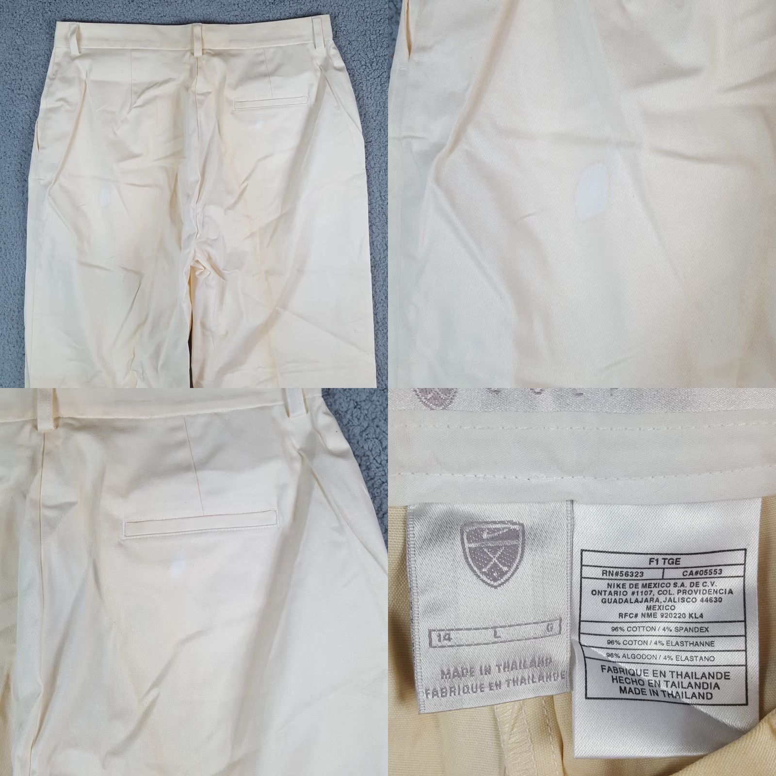Nike VINTAGE Nike Golf Chinos Women's Size 14 Stretch 2000s Chino Pants White 90s Bohemian Preppy Mens Womens Girls Size 36" / US 14 / IT 50 - 8 Thumbnail