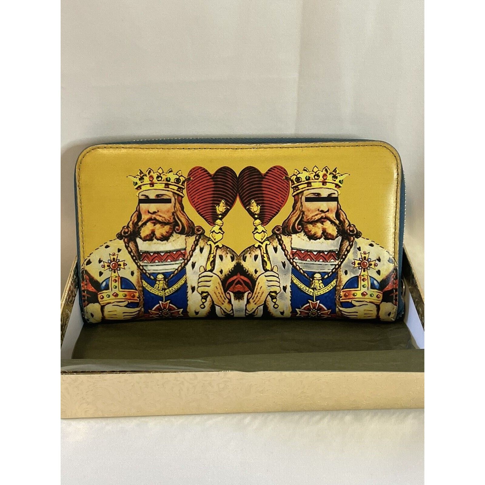 Undercover SS16 Undercover Evil Clown King Print Leather Zip Up Wallet Size ONE SIZE - 1 Thumbnail