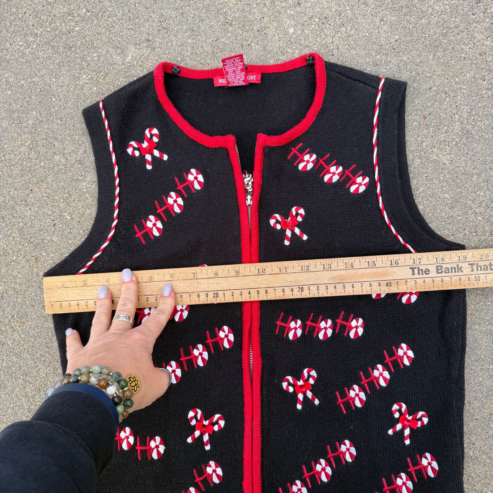 Vintage Y2K Ugly Christmas Sweater Vest Candy Cane Peppermints M Size M / US 6-8 / IT 42-44 - 6 Thumbnail