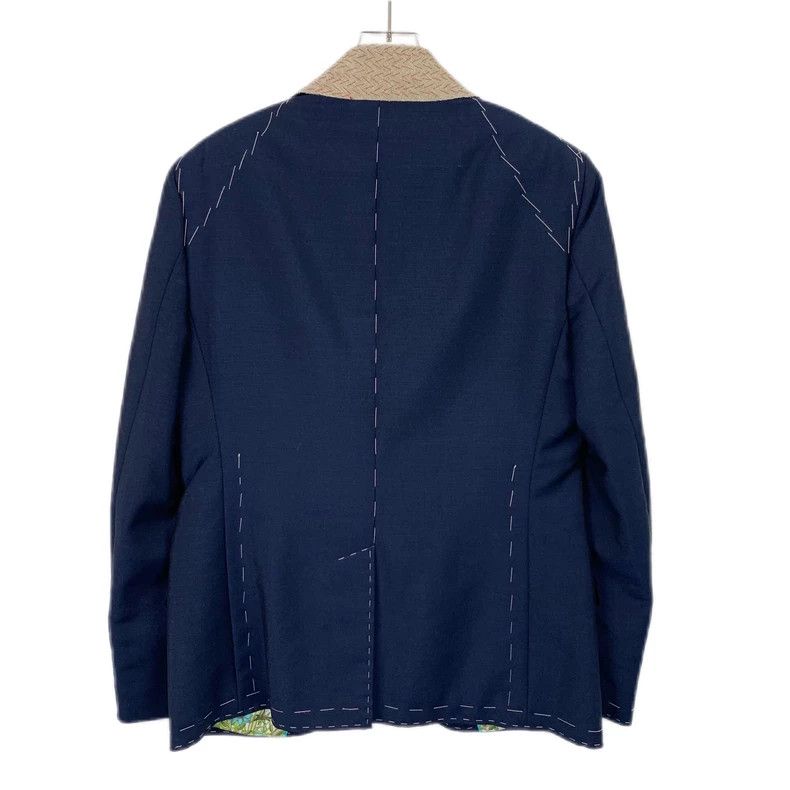 Gucci GucciDark blue line horsehair lapel long-sleeved suit jacke Size US L / EU 52-54 / 3 - 2 Thumbnail