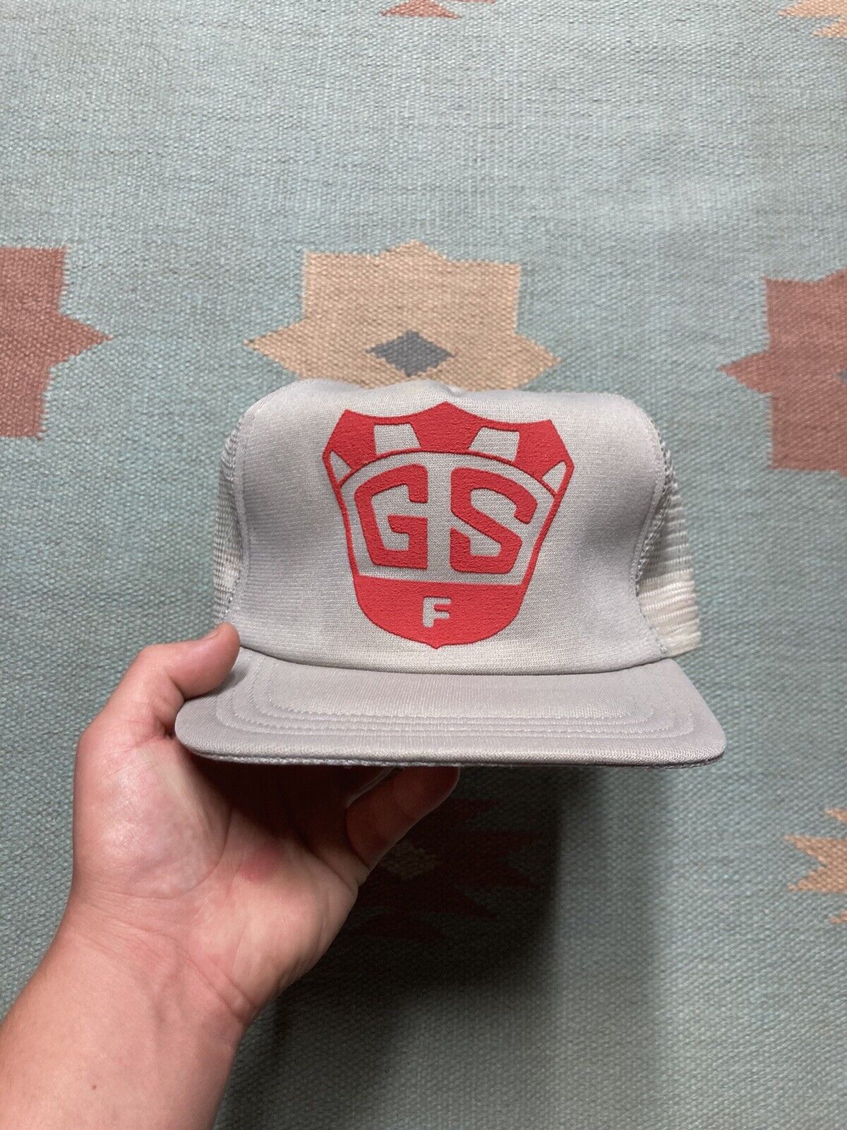 Vintage VTG trucker hat GSF logo puff print USA SnapBack 80s 90s Size ONE SIZE - 2 Thumbnail