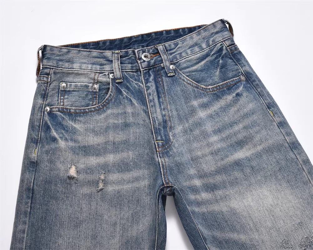 Japanese Brand × Jean Washed loose distressed casual straight-leg ripped jeans Size US 32 / EU 48 - 3 Thumbnail