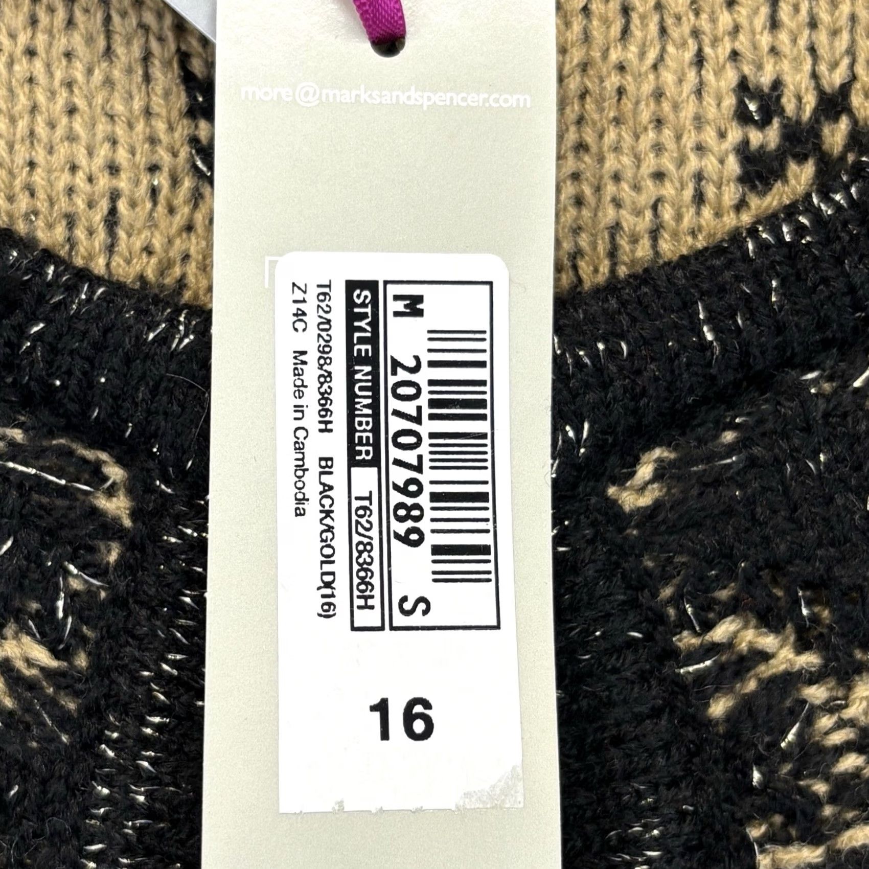 Vintage M&S Per Una Cardigan Jumper Size UK 16 Women’s Black & Gold New With Defects Size XXL / US 16-18 / IT 52-54 - 5 Thumbnail