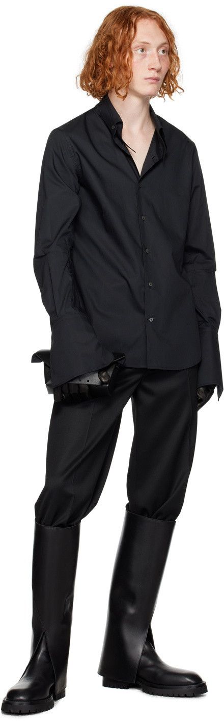 Ann Demeulemeester Ann Demeulemeester Black "Reynard" Reverse Collar Shirt Size US S / EU 44-46 / 1 - 9 Thumbnail