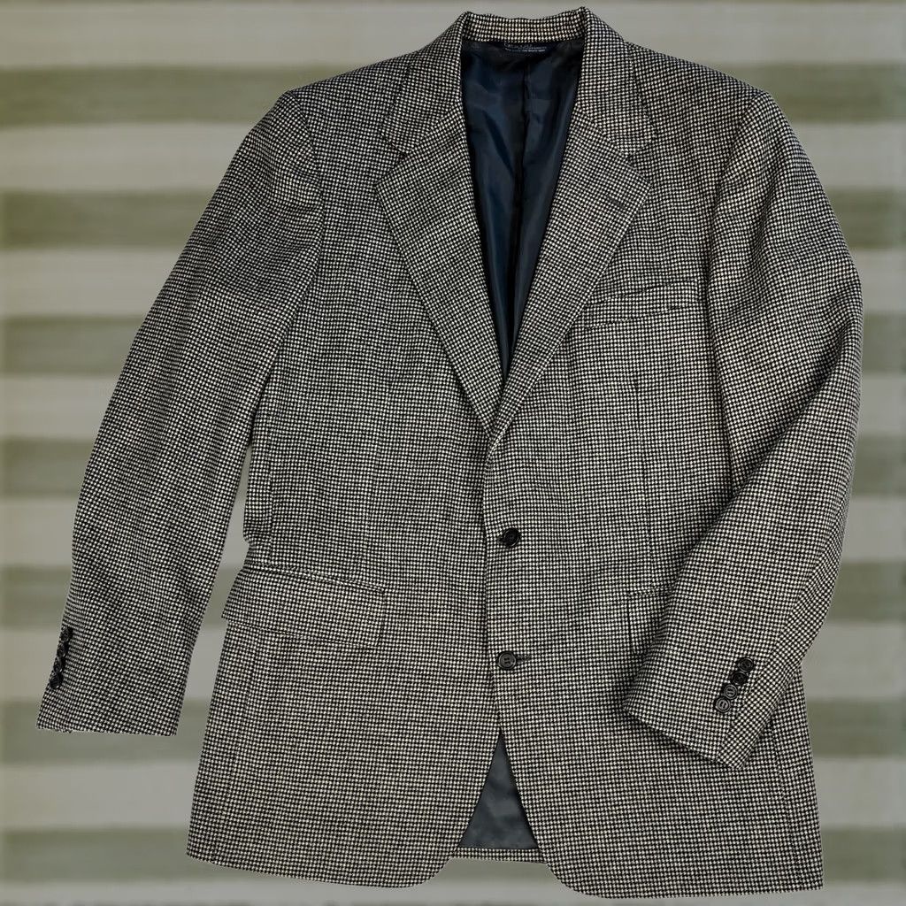 Polo Ralph Lauren Polo Ralph Lauren Blazer Shirt Mens Wool Houndstooth Vintage Made in USA 43L Black White Size US XL / EU 56 / 4 - 1 Thumbnail