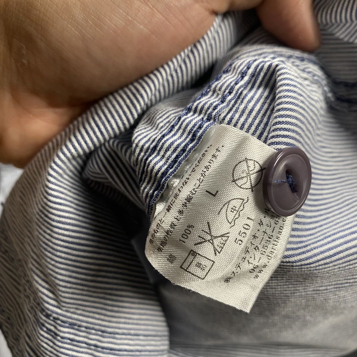 Japanese Brand Studio D’Artisan Hickory Button Shirts Size US M / EU 48-50 / 2 - 8 Thumbnail