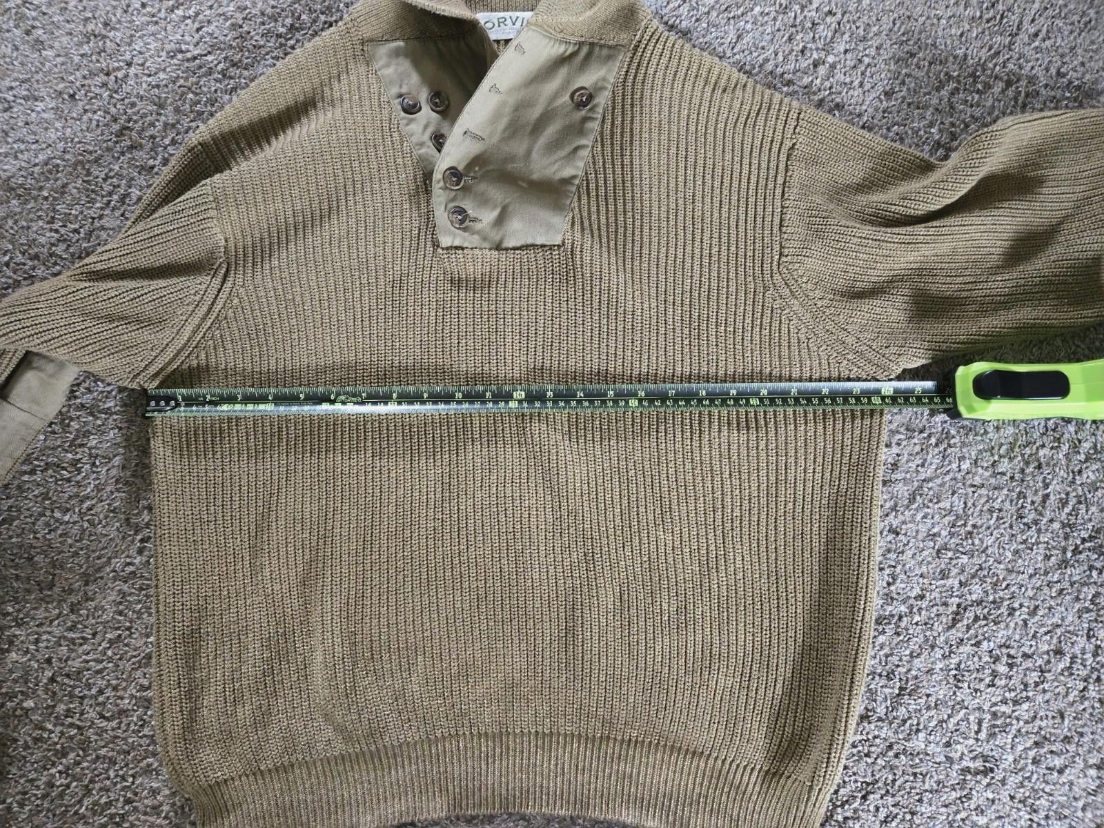 Orvis Orvis Mens L Shawl Collar Infantry Button Sweater Elbow Pads Size US L / EU 52-54 / 3 - 7 Thumbnail